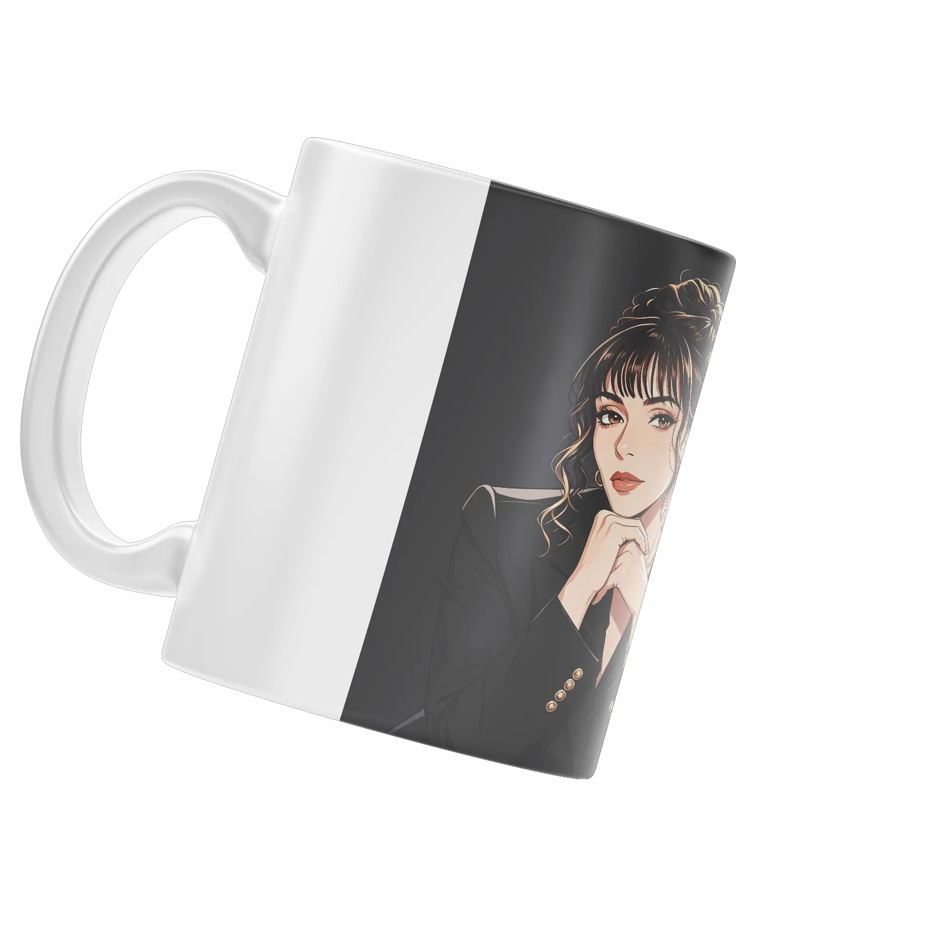Caneca Ilustracao Mulher Elegante 325ml - Imagem 4