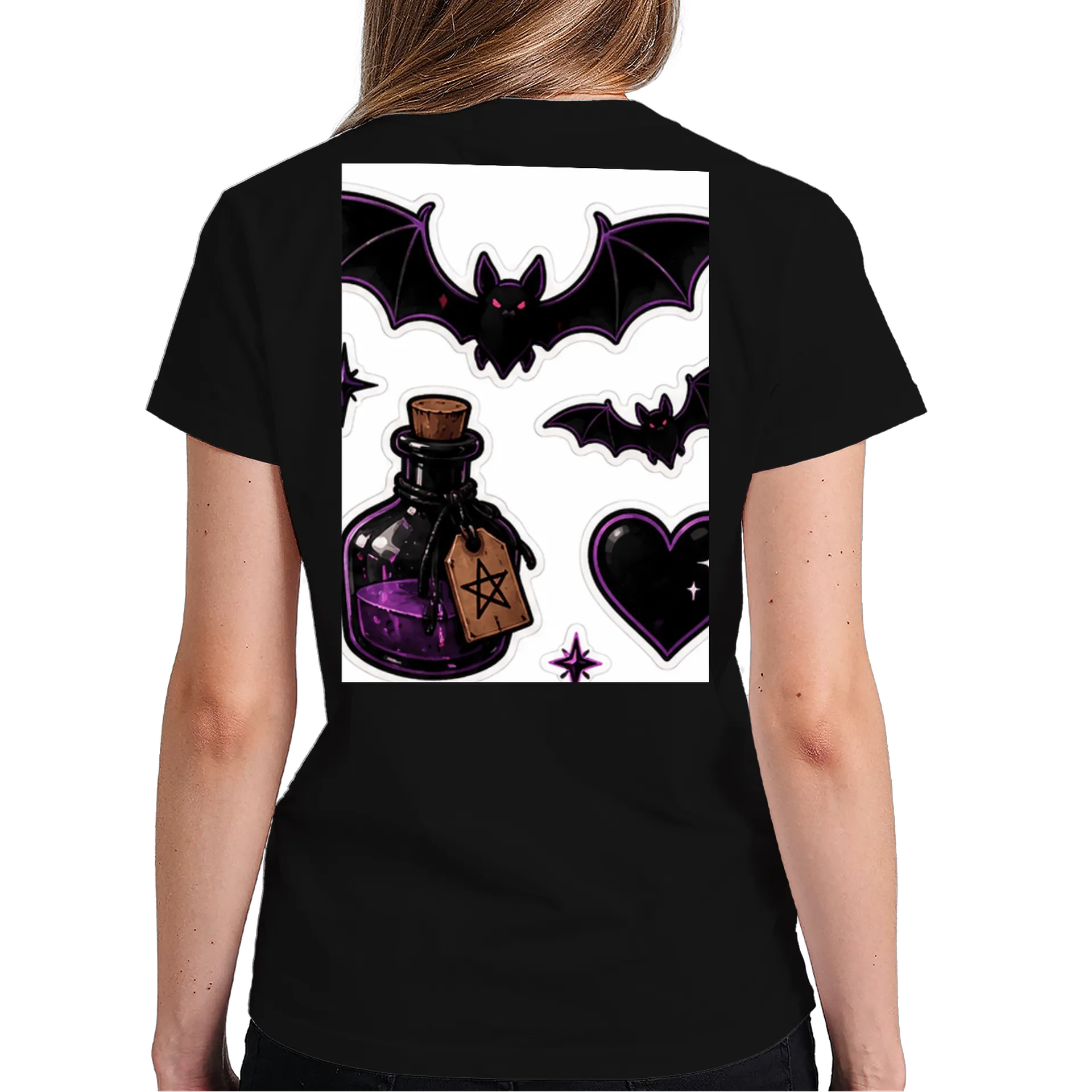 Camiseta Vampira com Cabelo Vermelho 100% Algodão - Imagem 6