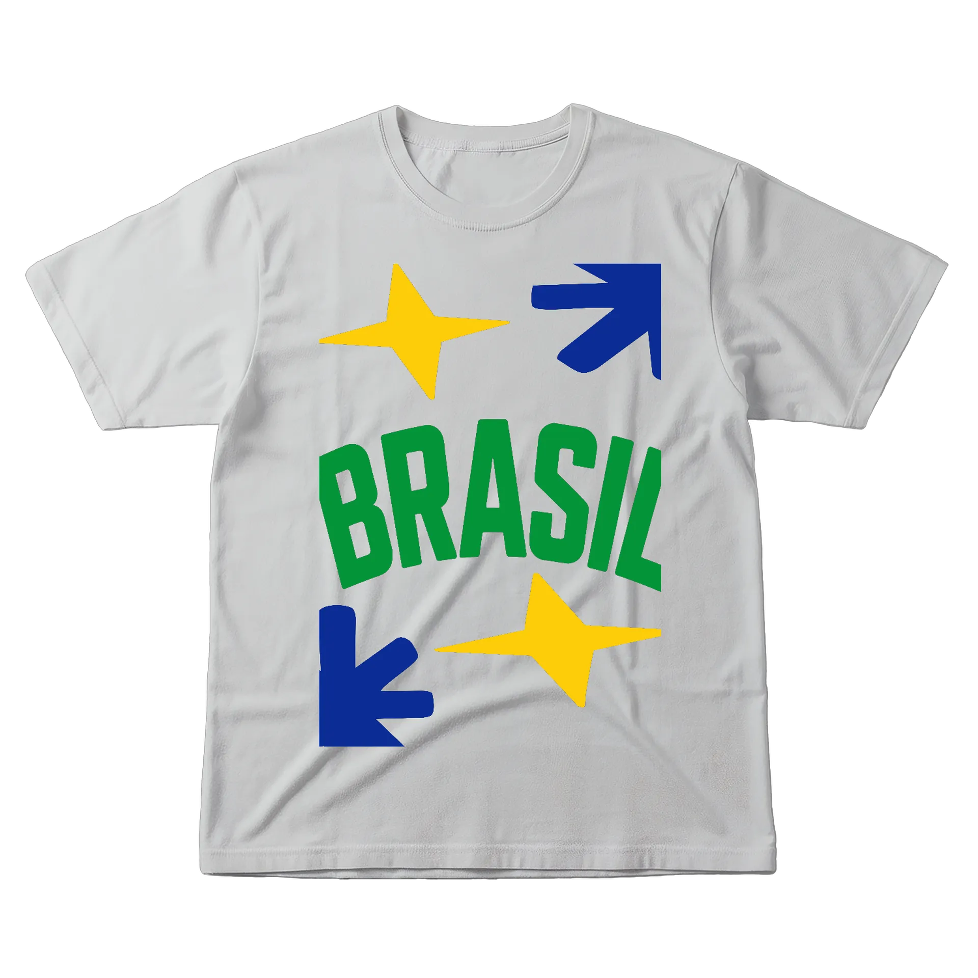 Camiseta Brasil Estrelas Tipográfica 100% Algodão - Imagem 2