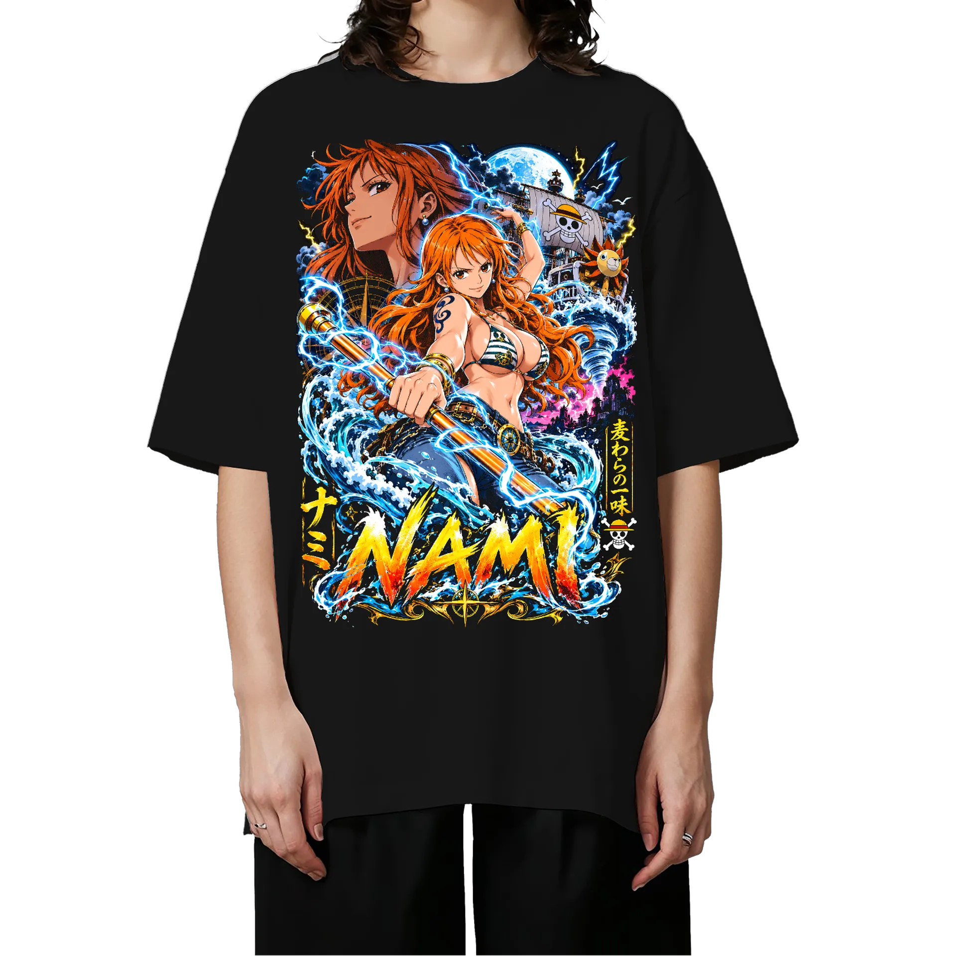 Camiseta Oversized Nami Anime One Piece Premium - Imagem 3
