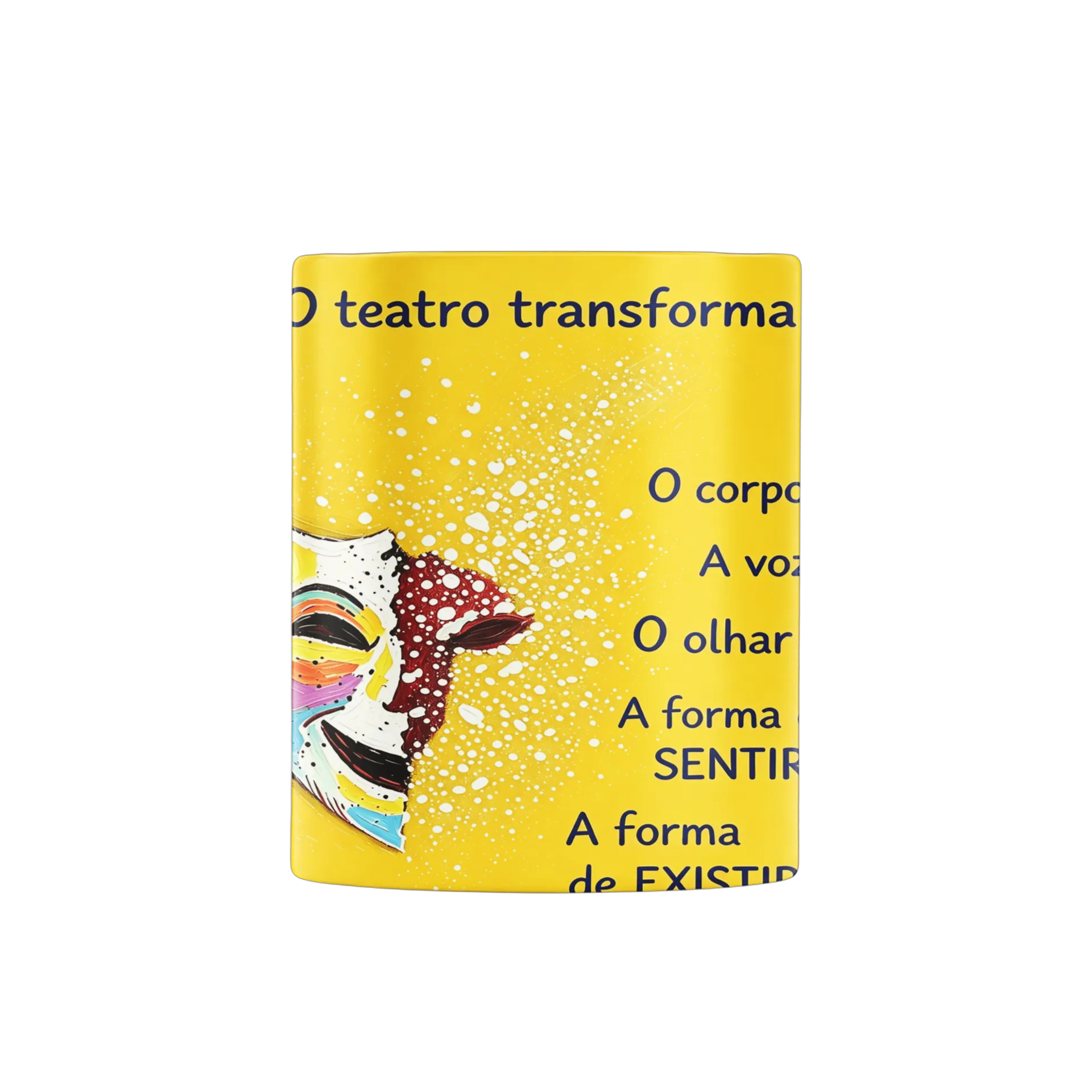 Caneca Porcelana Frases Arte Teatro 325ml - Imagem 3