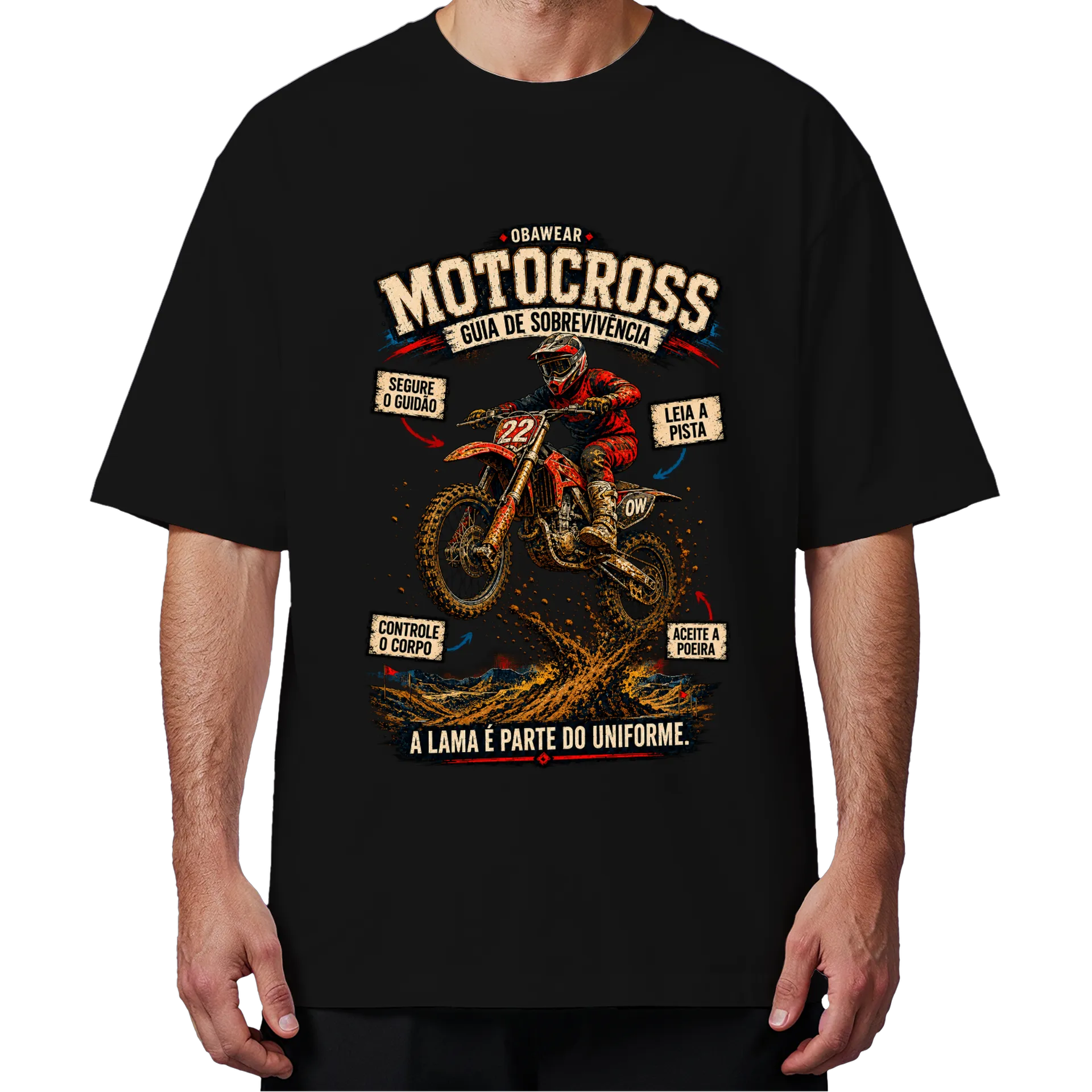 Camiseta Oversized OBAWEAR Motocross - Imagem 4