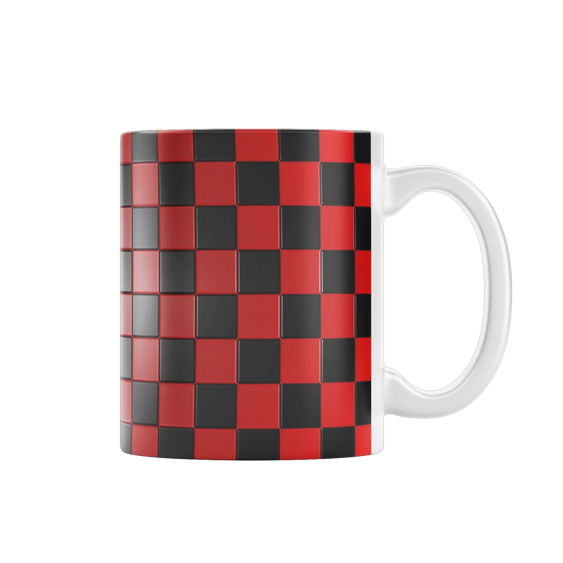 Caneca Xadrez Vermelho Preto  - Imagem 1