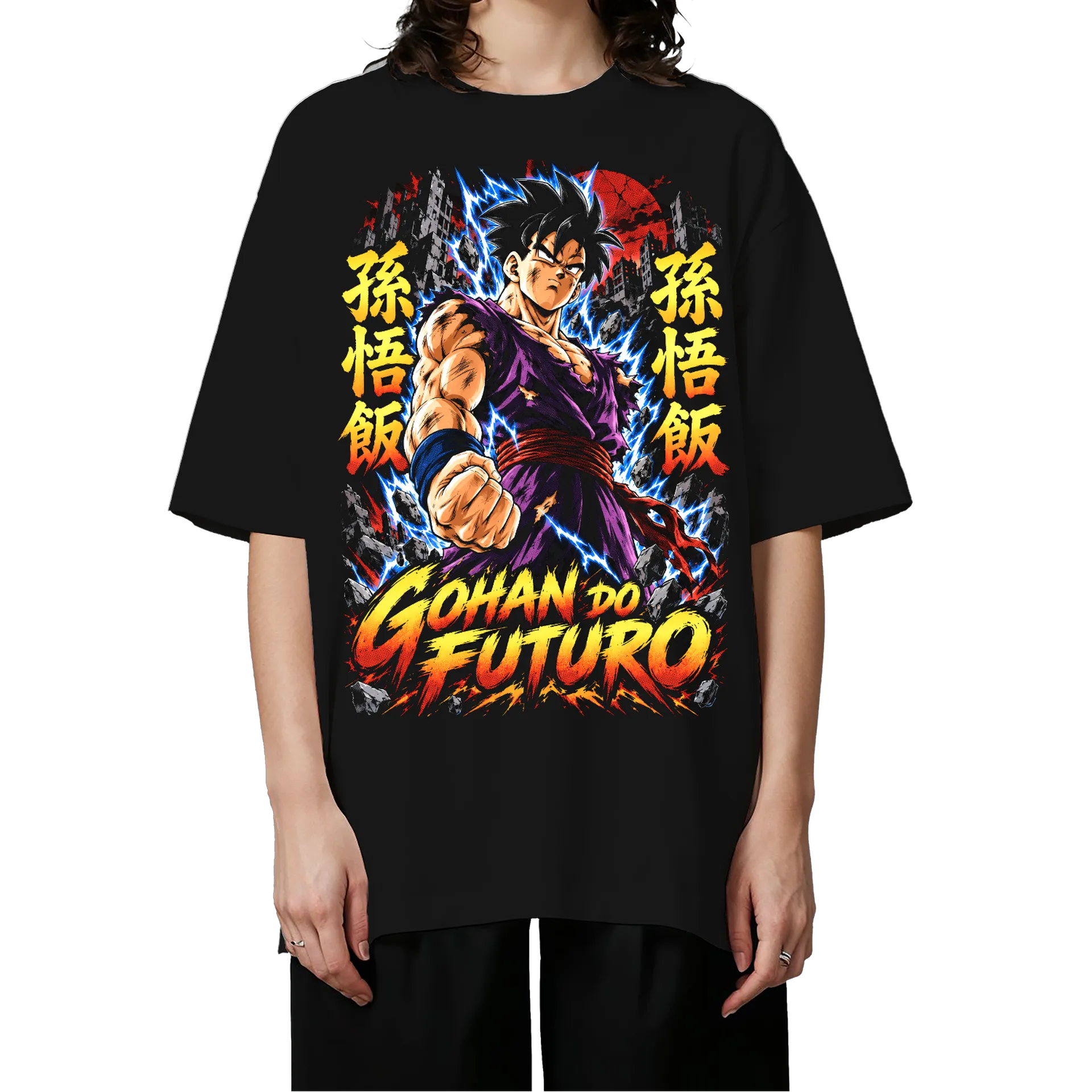 Camiseta Oversized Gohan do Futuro Anime Dragon Ball Premium - Imagem 3