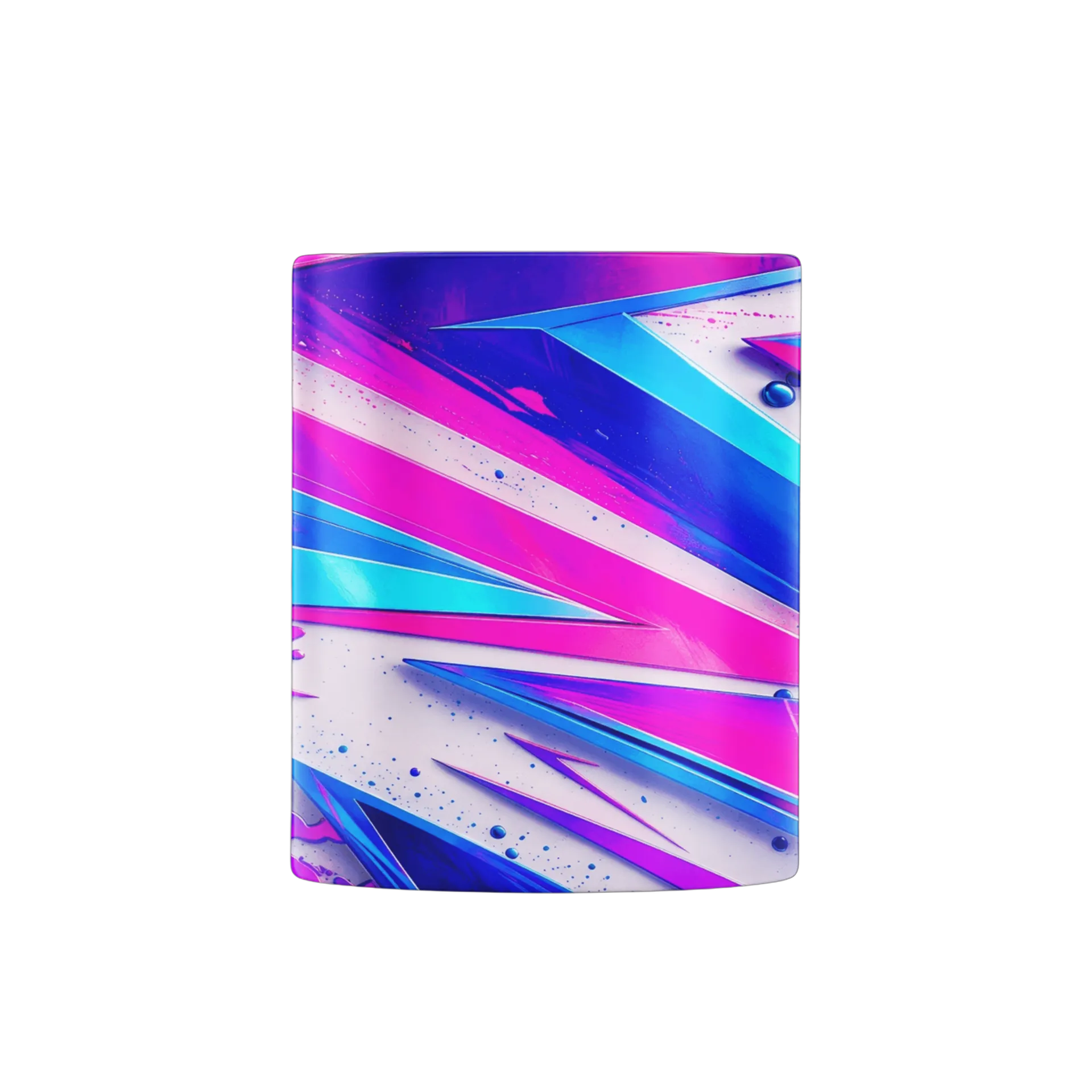 Caneca Abstrata Geométrica Rosa Azul e Roxa 325ml - Imagem 2