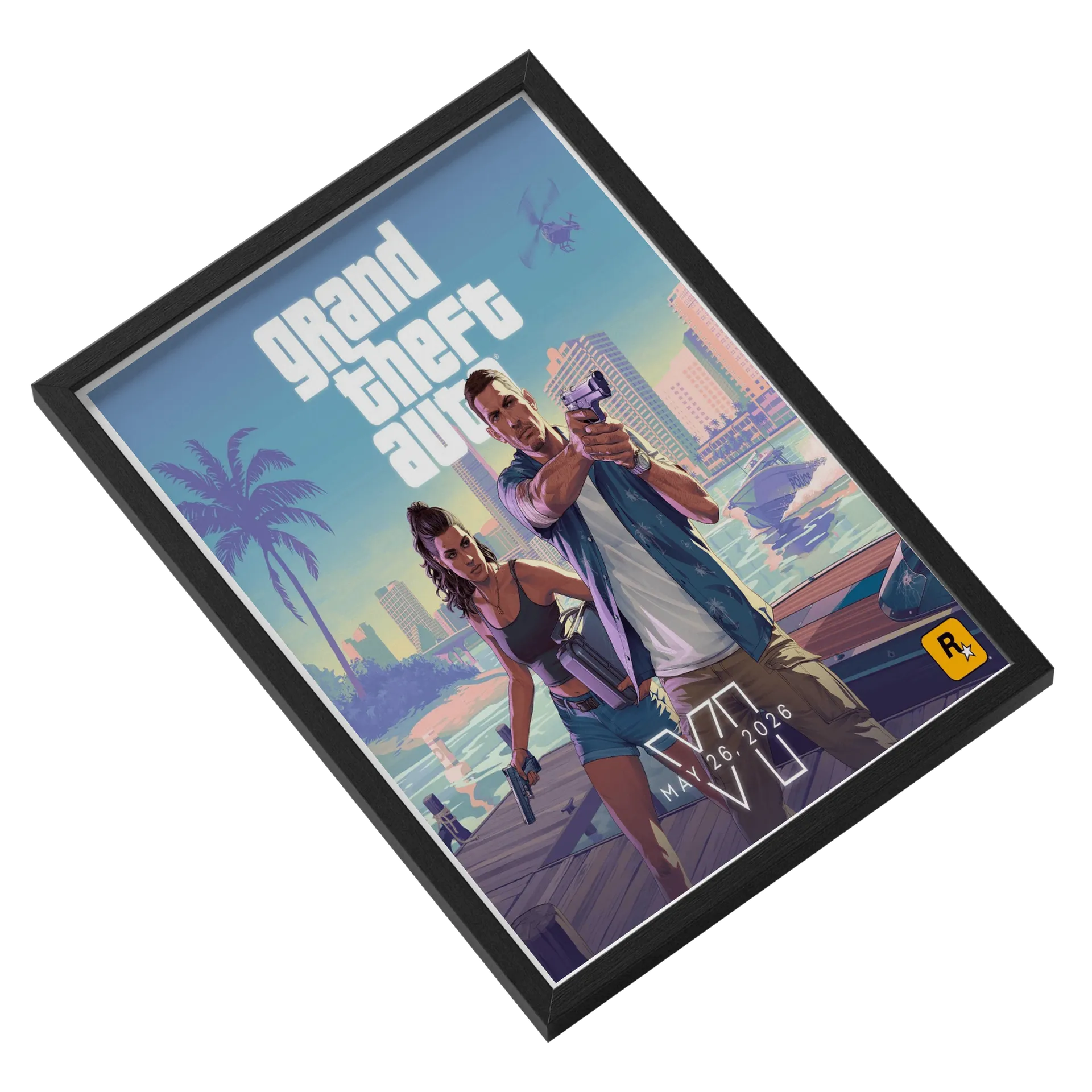 Quadro A3 personalizado GTA-VI de Marcos Caroço Geek — imagem 2 de 3