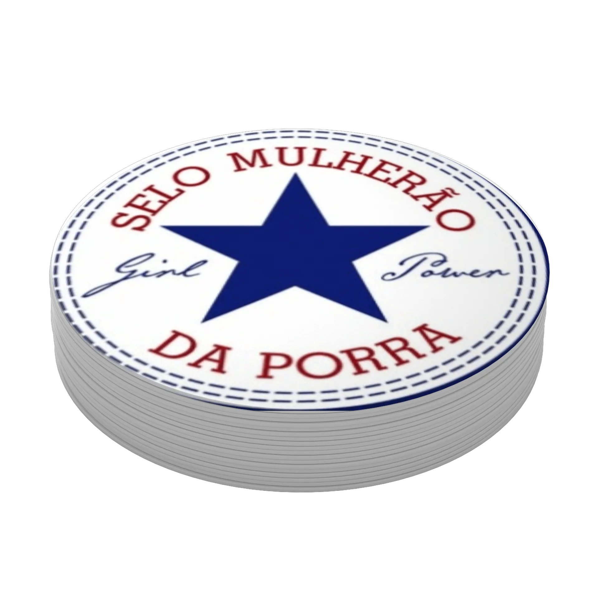 Porta-copo Girl Power Estrela Azul MDF de Garagem ruiva — imagem 3 de 3