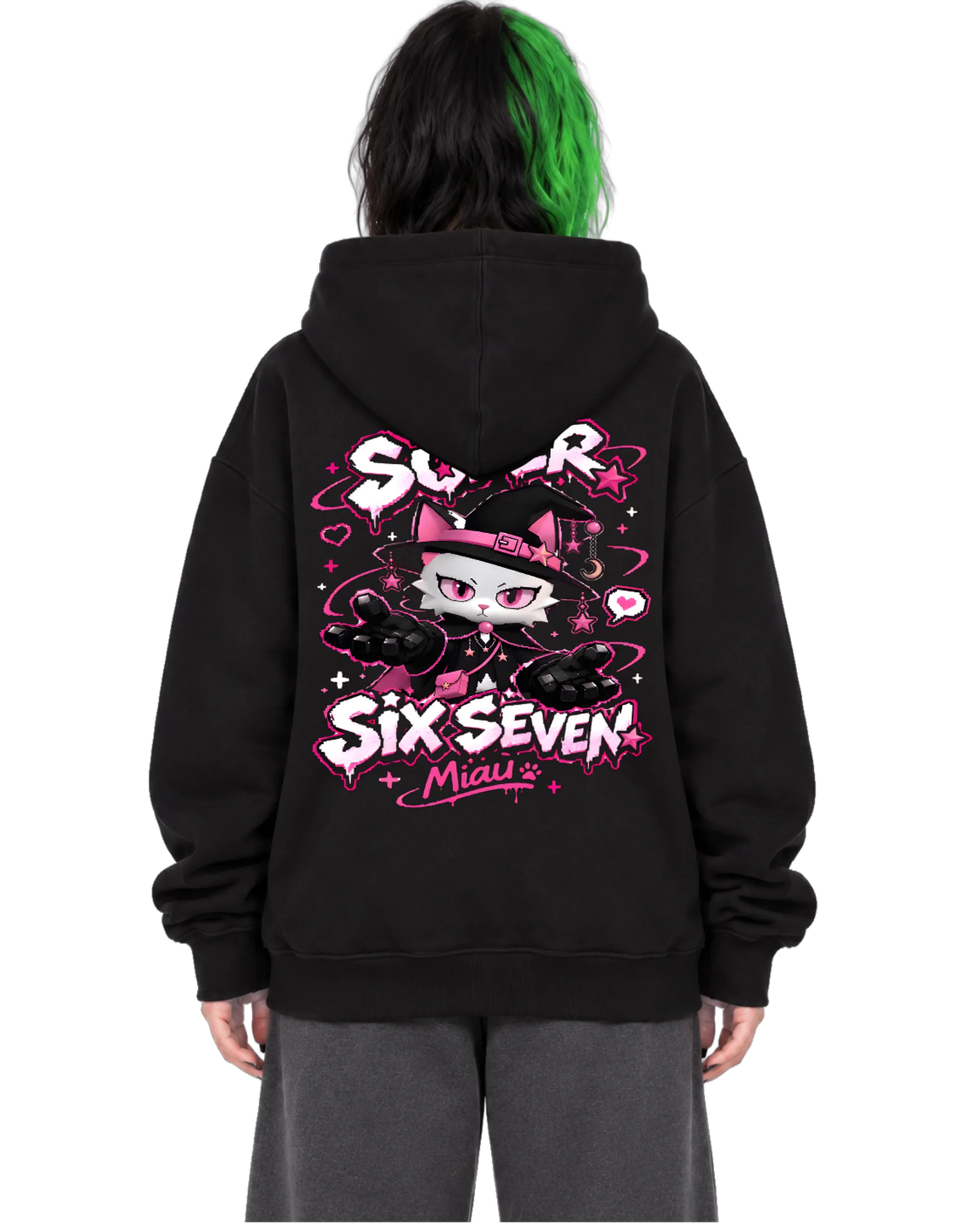 Blusa de moletom AM NIGHT SUPER SIX SEVEN Miau - Imagem 3