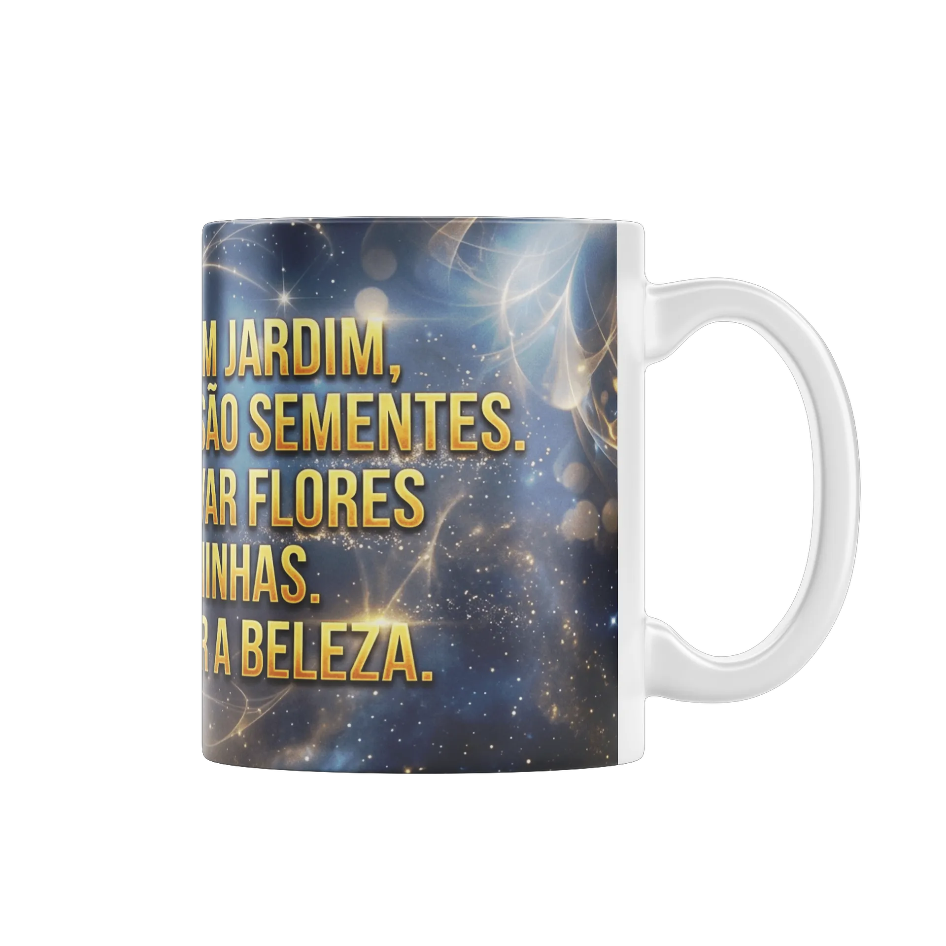 Caneca Frase Tipográfica Jardim e Pensamentos 325ml - Imagem 2