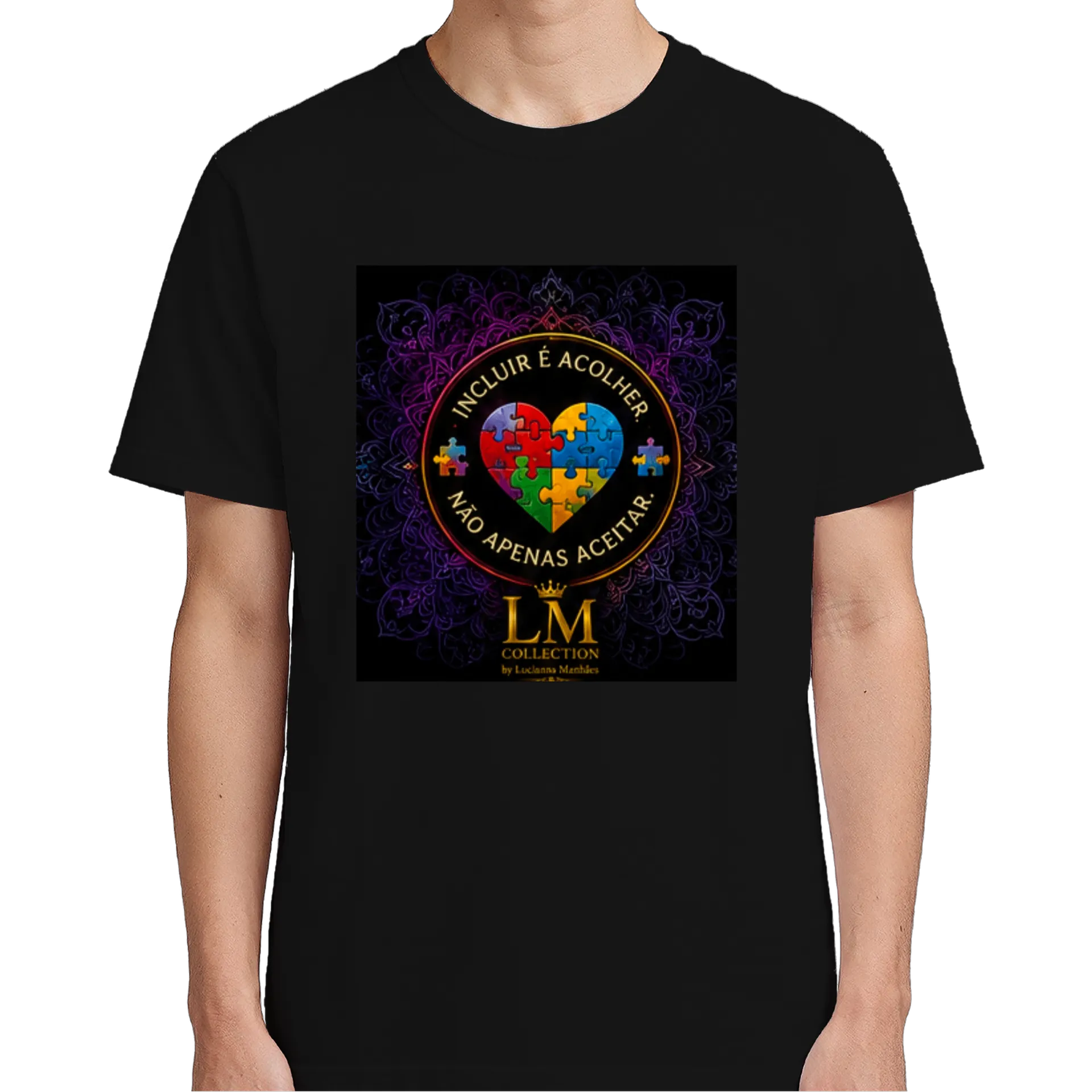 Camiseta Inclusão Quebra-Cabeça 100% Algodão - Imagem 5