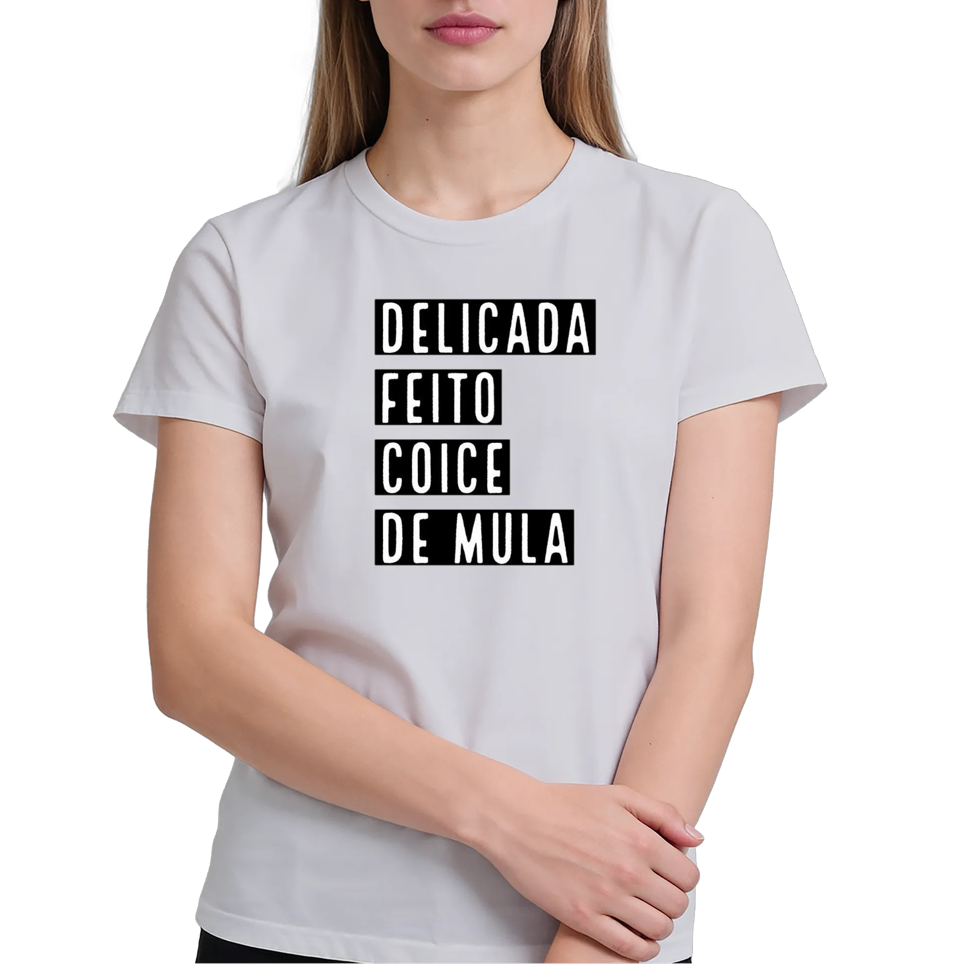 Camiseta Estampa Tipográfica Feito Coice de Mula 100% - Imagem 4