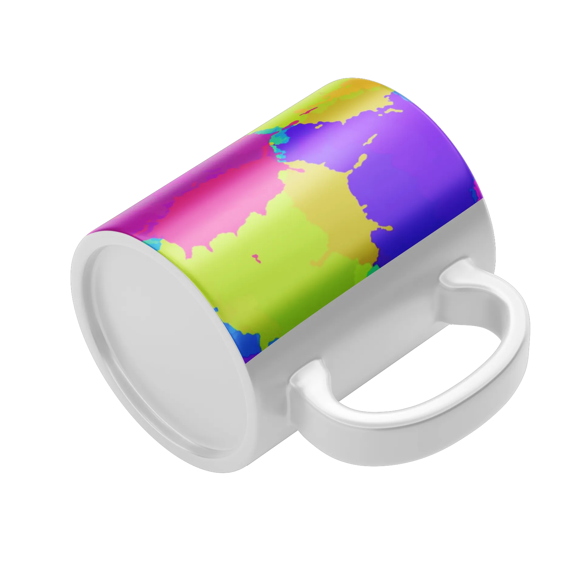 Caneca Porcelana Estampa Colorida Abstrata 325ml - Imagem 4