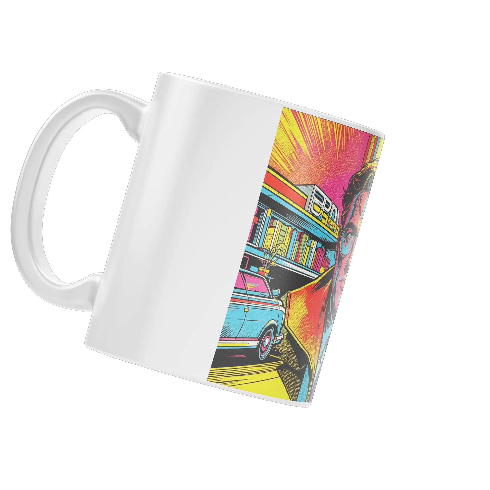 Caneca Porcelana Retrô Retrato Colorido 325ml - Imagem 4