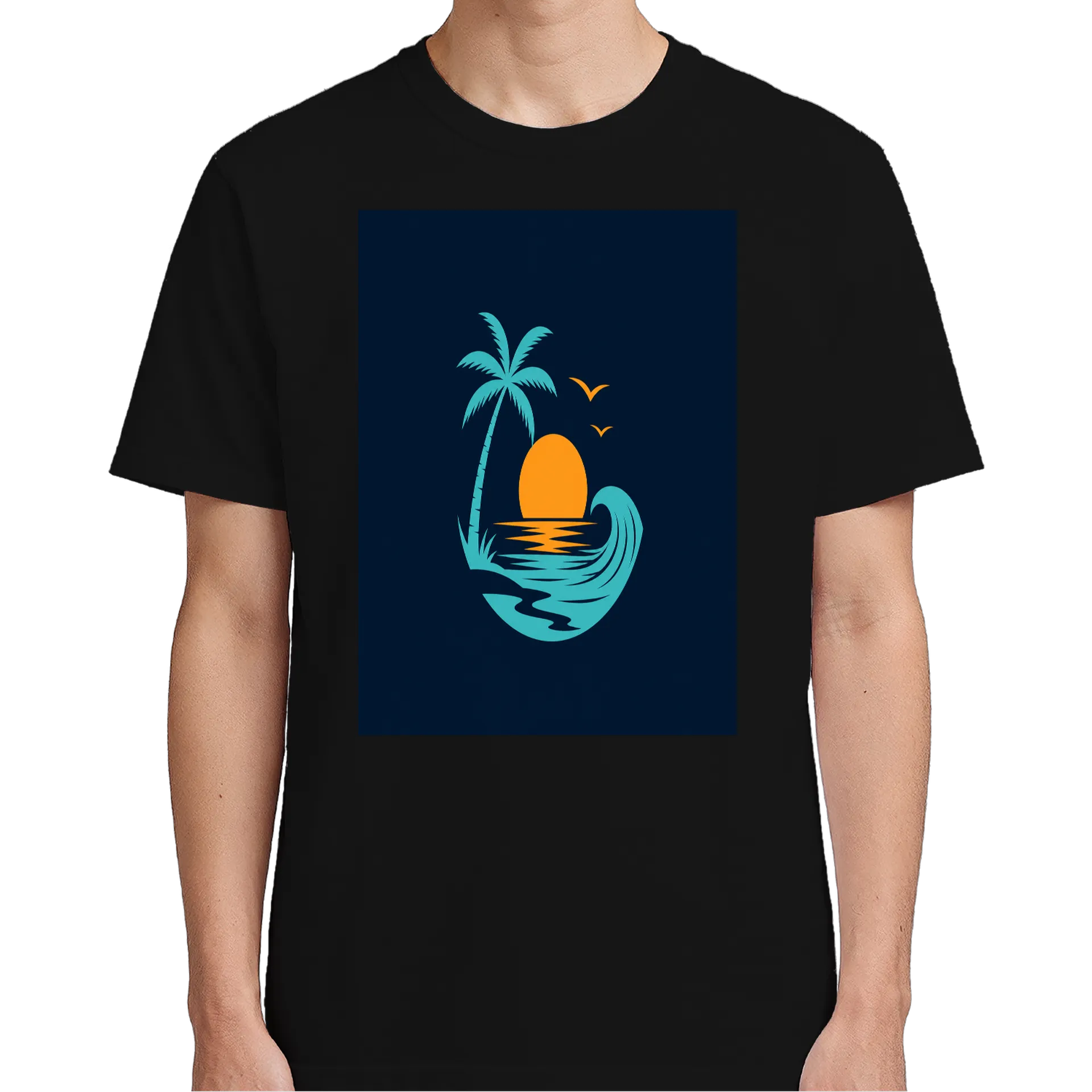 Camiseta Praia Pôr do Sol 100% Algodão - Imagem 5