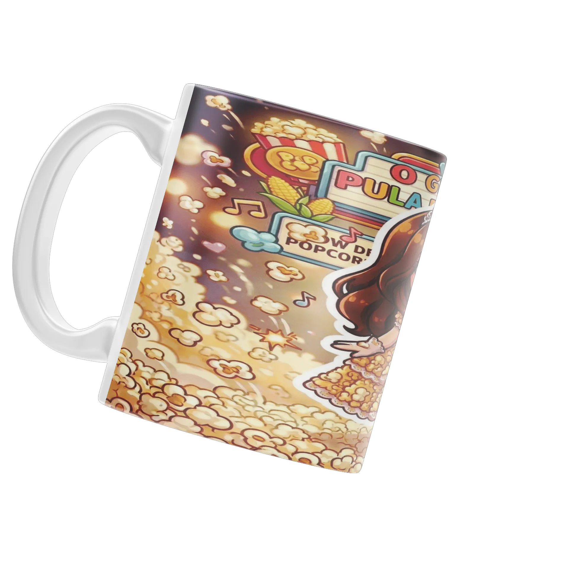 Caneca Cantora Cartoon Vestido de Pipoca 325ml - Imagem 3