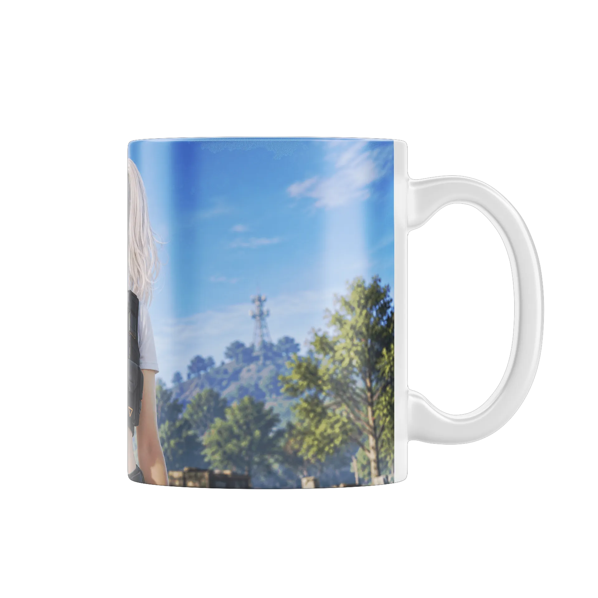 Caneca PUBG Personagem de Cabelo Branco 325ml - Imagem 1