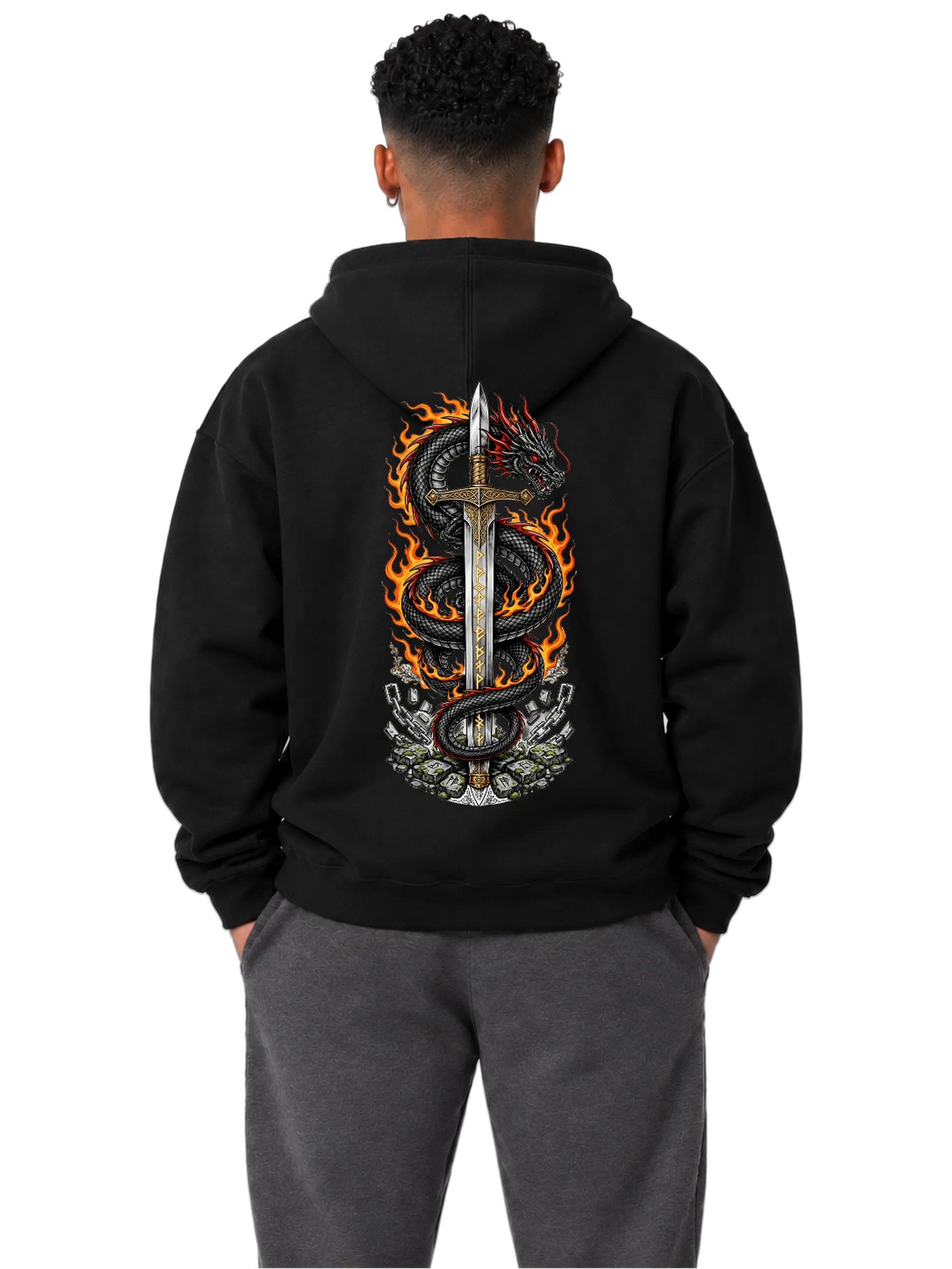Blusa moletom dragão negro  - Imagem 1