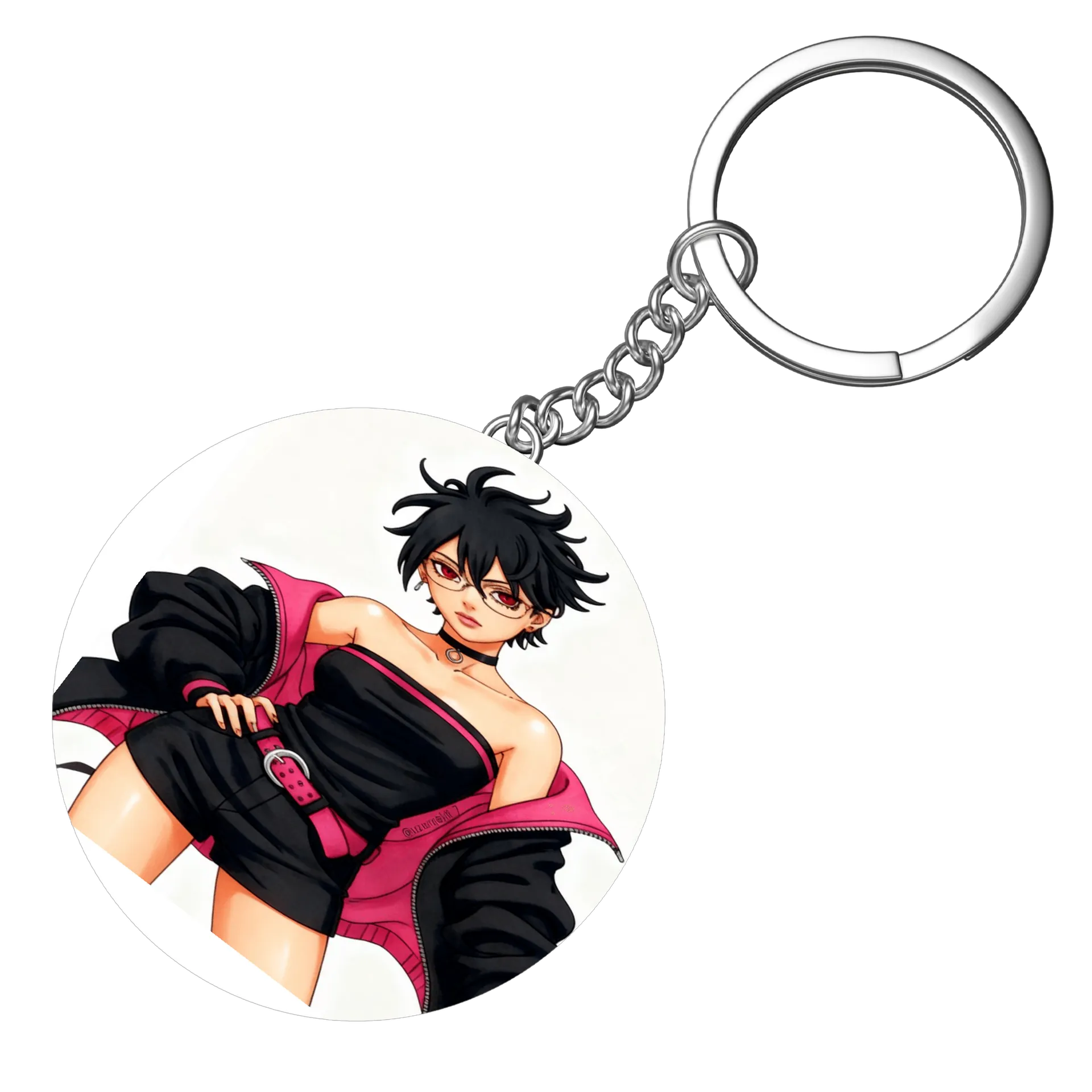 Chaveiro Sarada Uchiha Anime Estampa MDF - Imagem 4