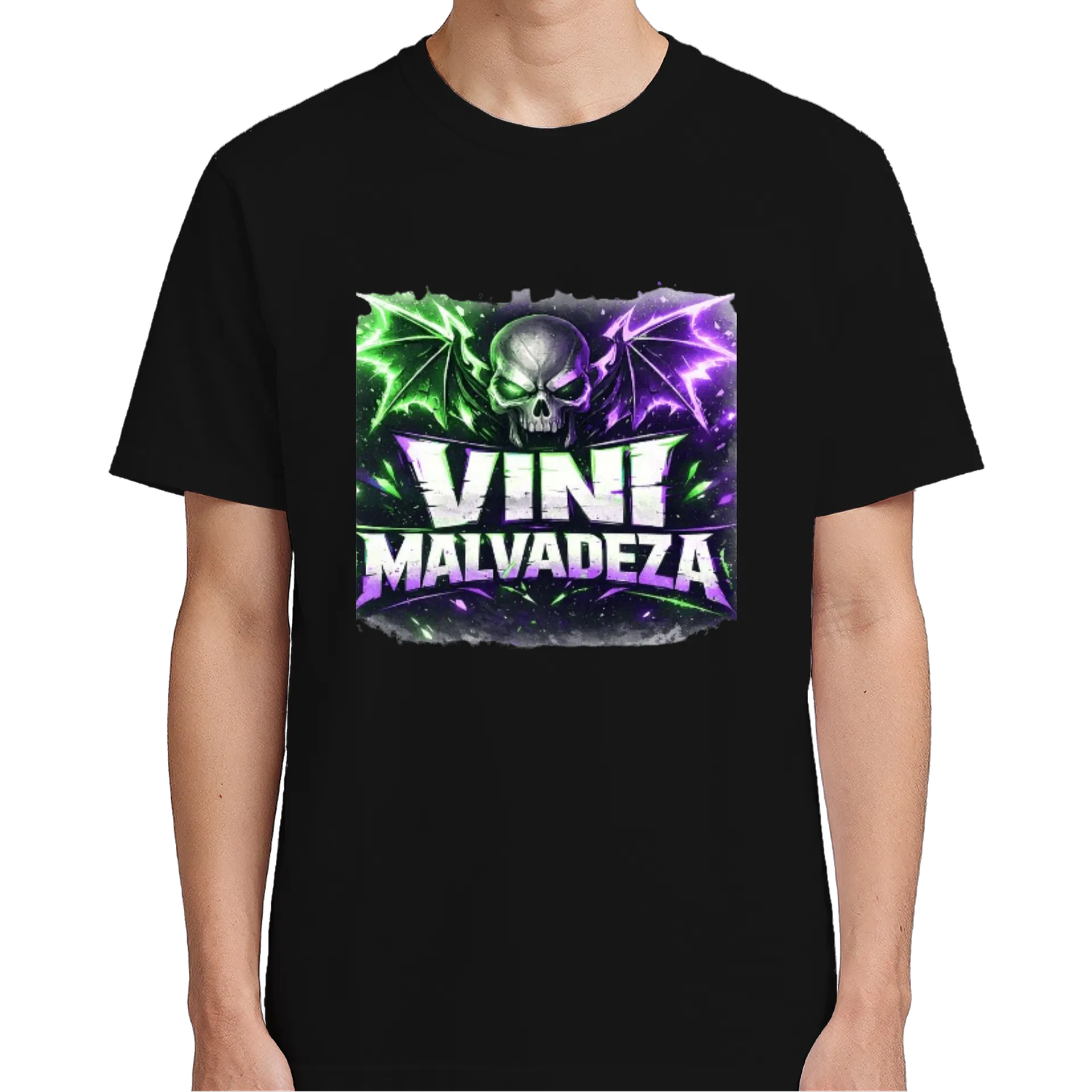 Camiseta Estampa Caveira Dragão Verde 100% Algodão - Imagem 5