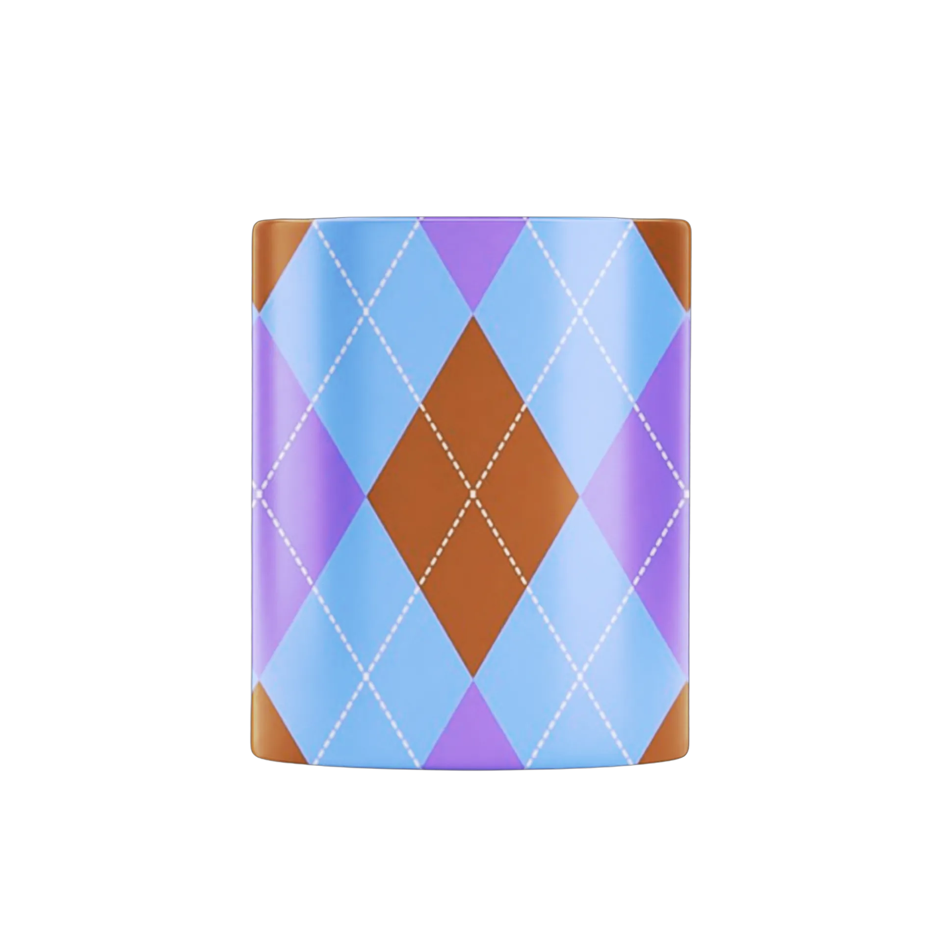 Caneca porcelana Argyle Azul Lilás Marrom 325ml - Imagem 2
