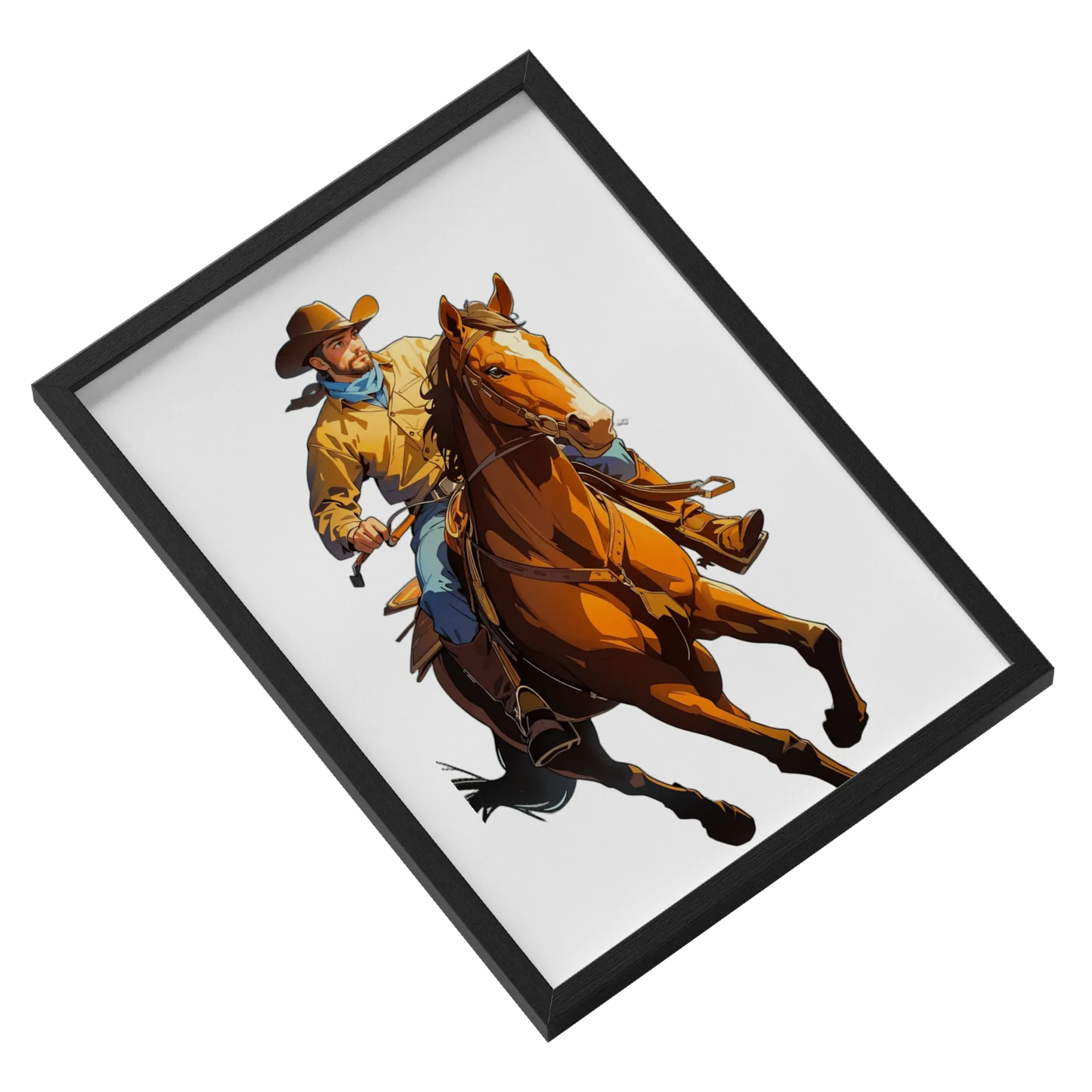 Quadro Cavaleiro Montado A3 MDF e Vidro - Imagem 2