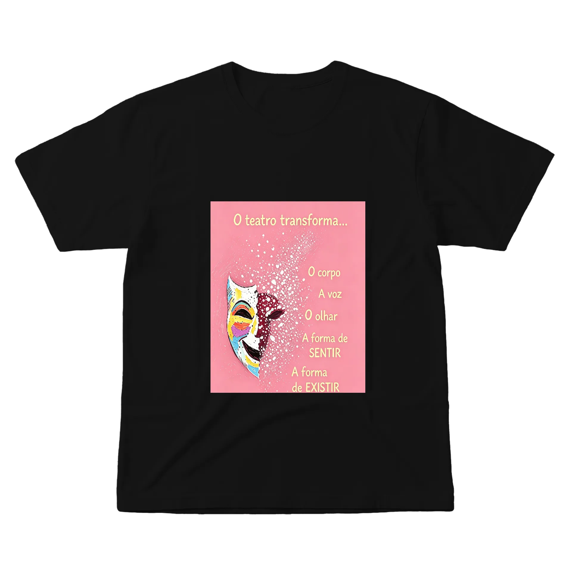 Camiseta Estampa Teatro Pink Poesia 100% Algodão - Imagem 1