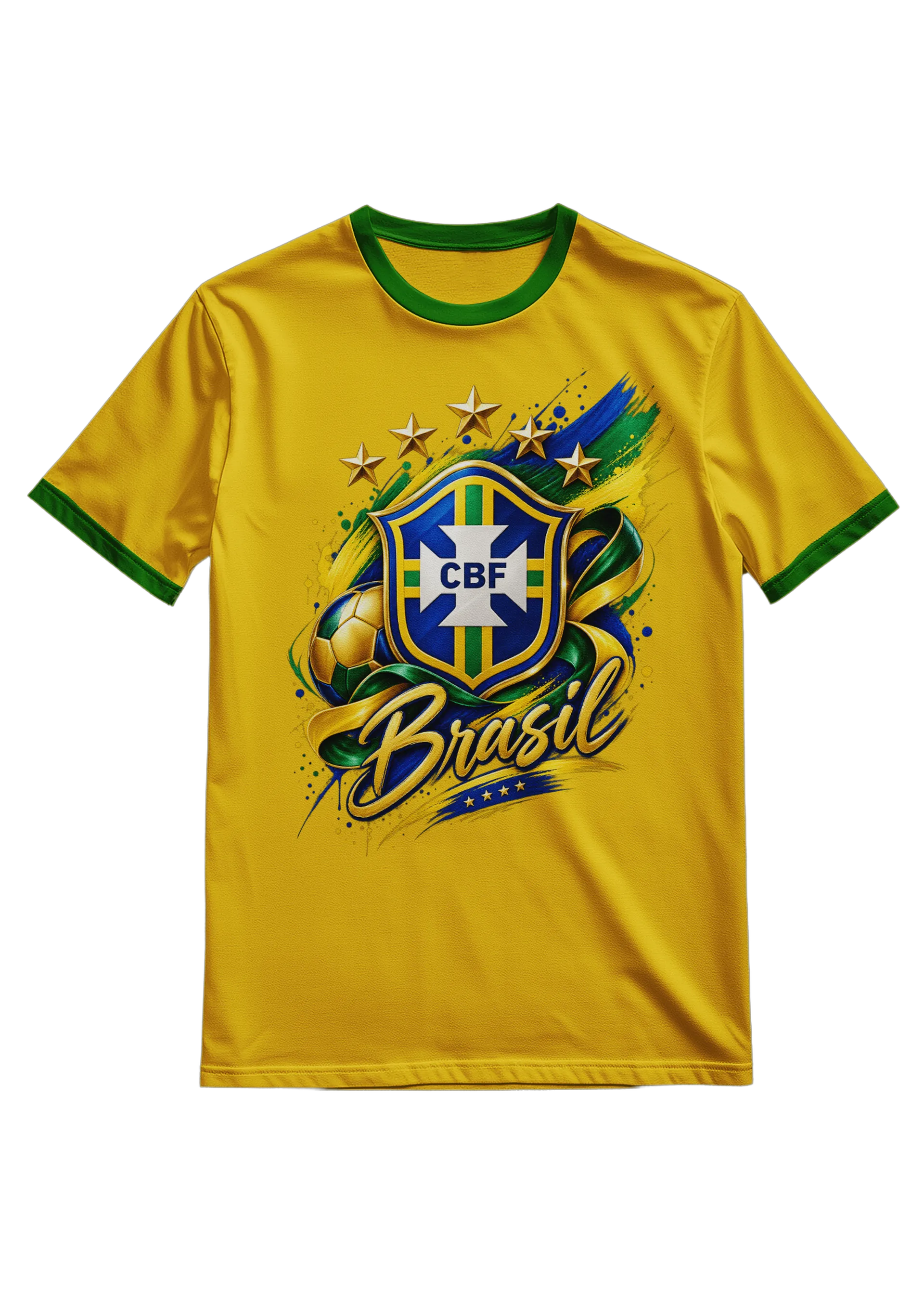 Camiseta Amarela Brasil (100% algodão) - Imagem 1