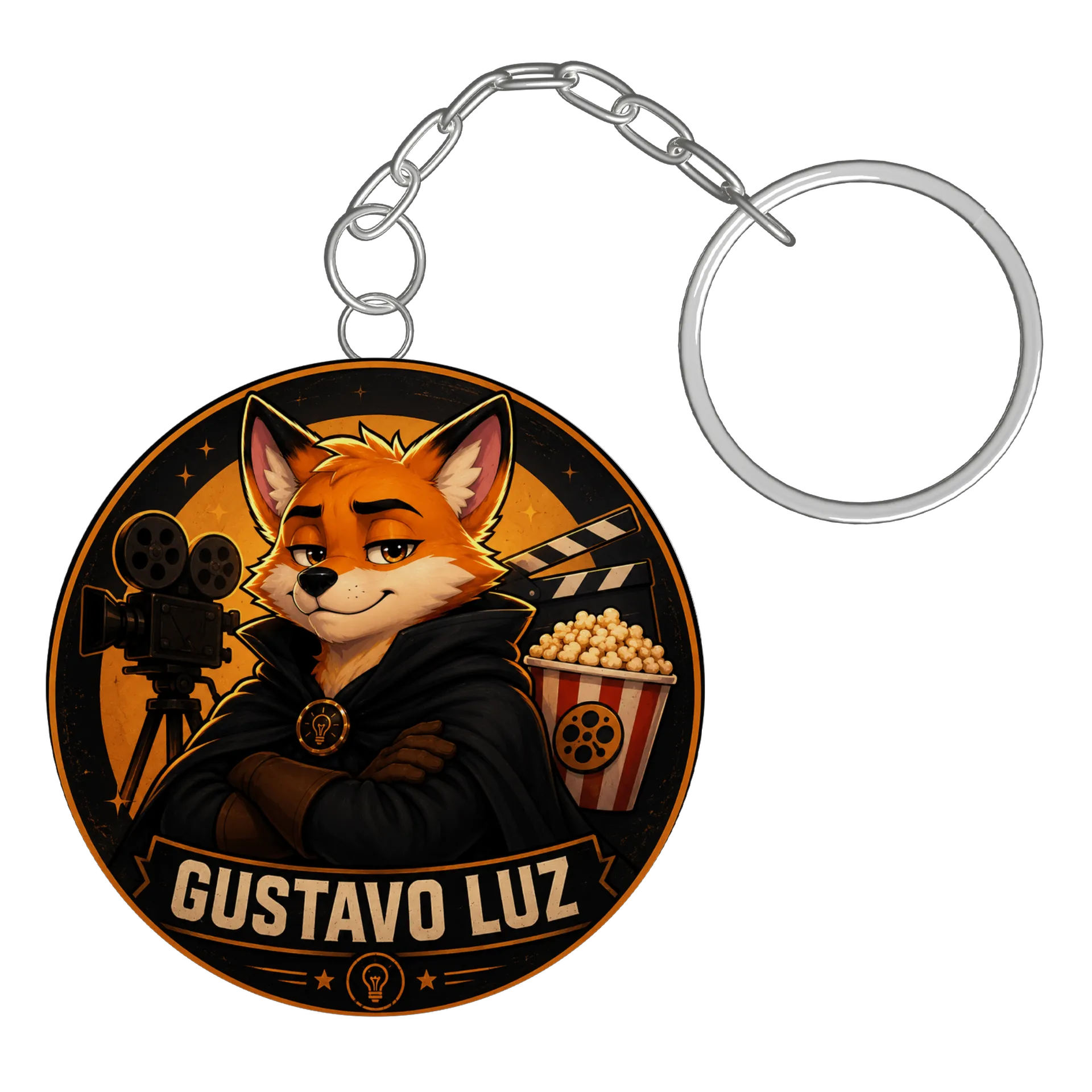 Chaveiro MDF Filme Foxy Luz Cinematográfica Estilo Ilustrado - Imagem 3