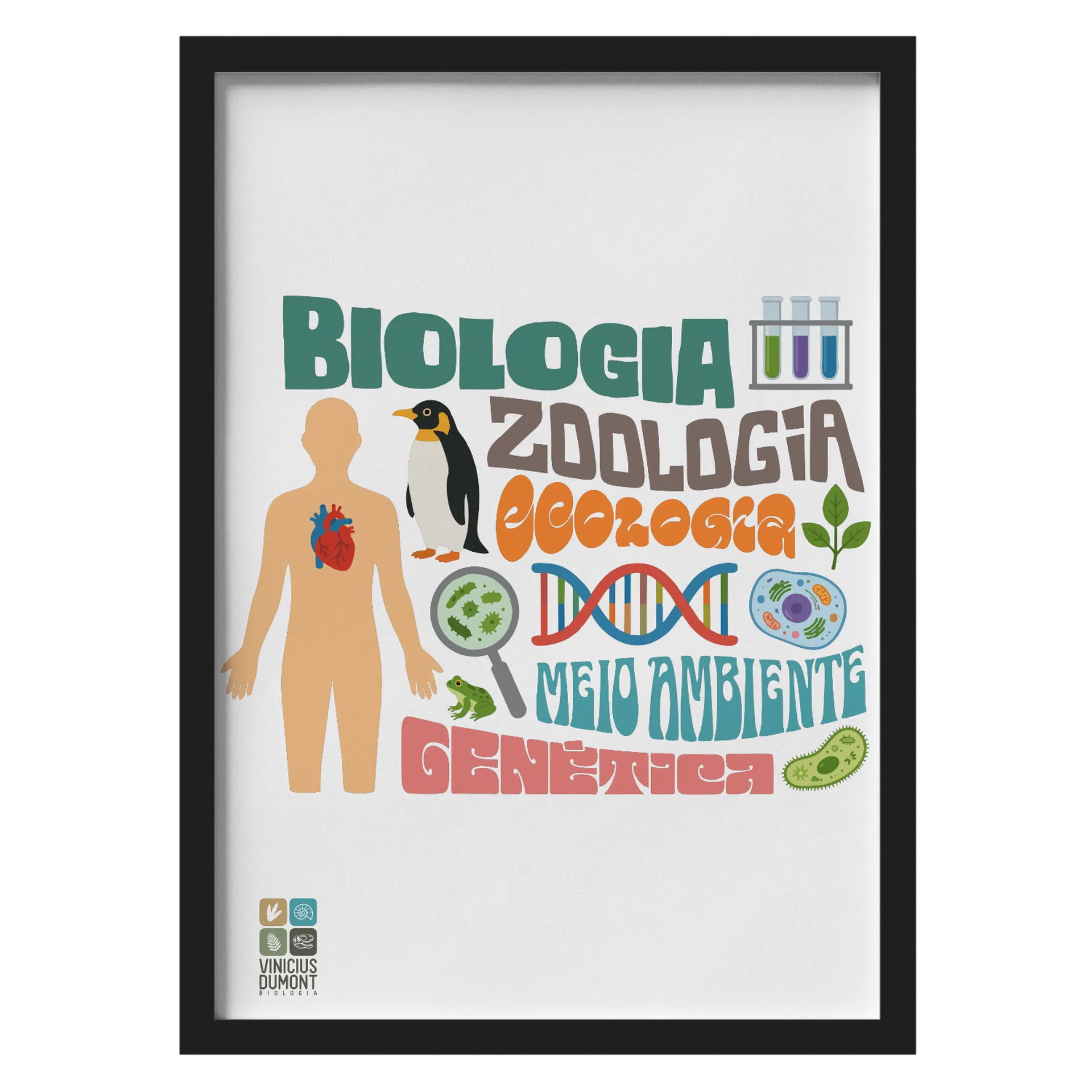 Quadro Biologia Zoologia Meio Ambiente A3 - Imagem 1