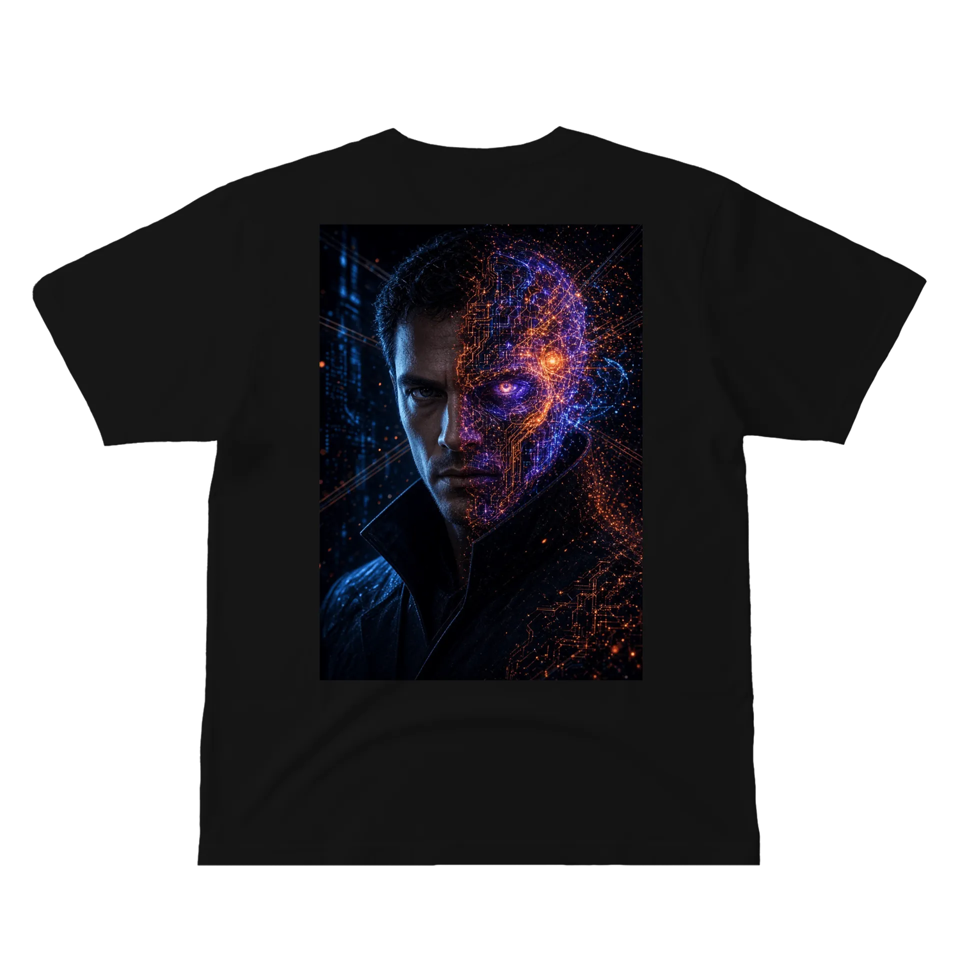 Camiseta Cérebro Humano e Circuitos Tecnológicos 100% - Imagem 2