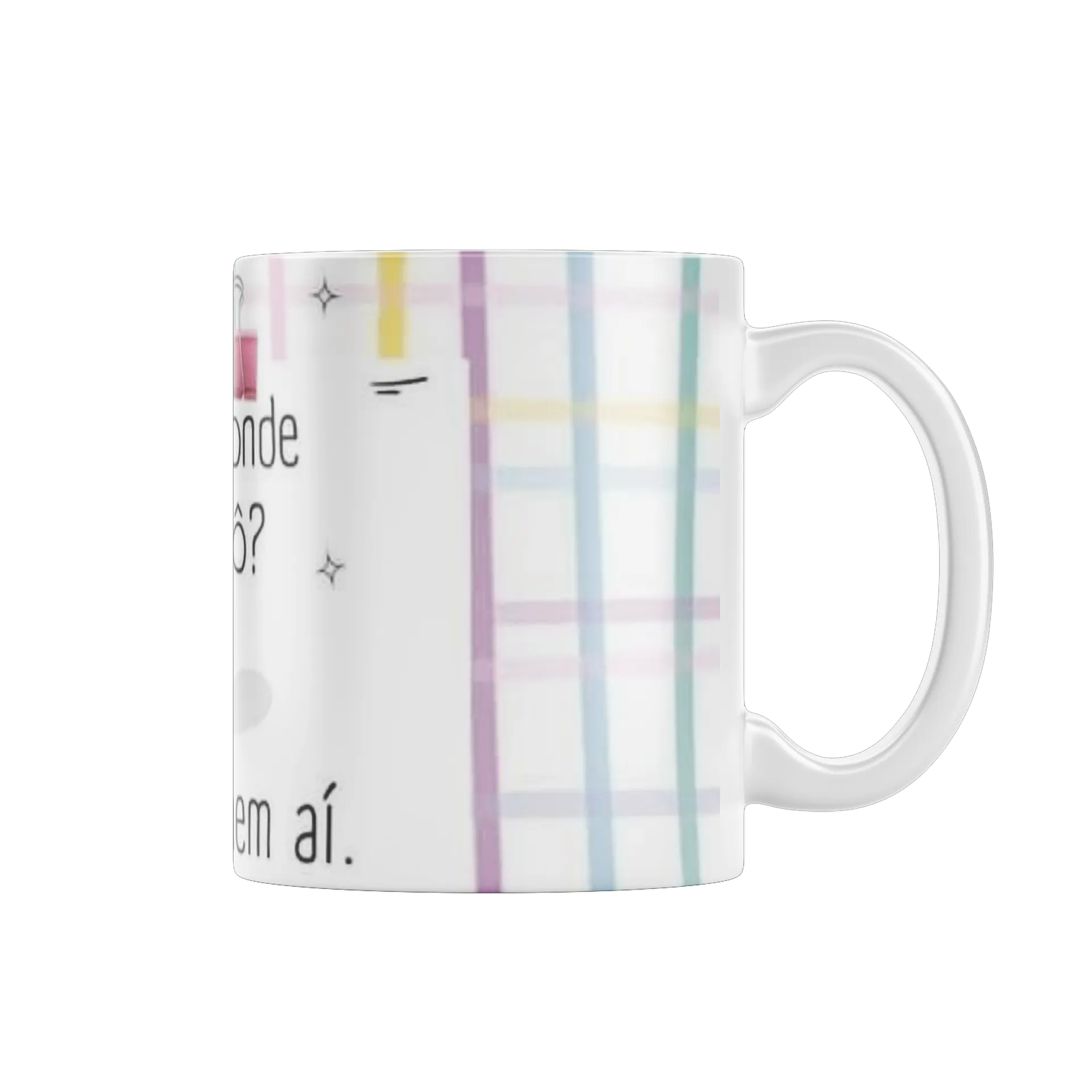 Caneca Porcelana Gato Preto Frase Tô Nem Aí 325ml - Imagem 1