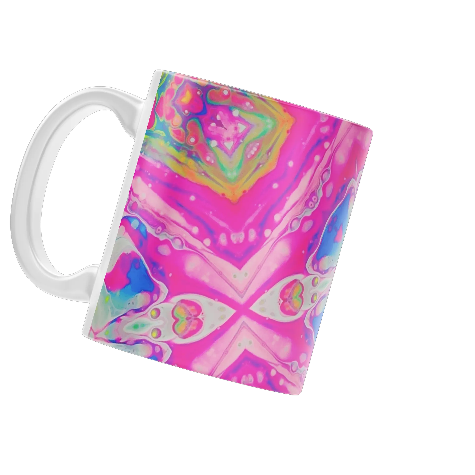 Caneca Porcelana Estampa Colorida Abstrata 325ml - Imagem 3