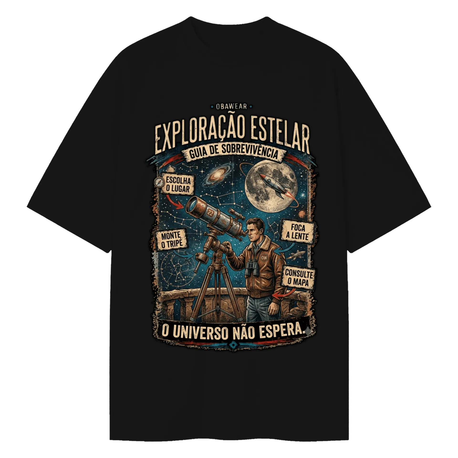 Camiseta Oversized Exploração Estrelar - Imagem 1