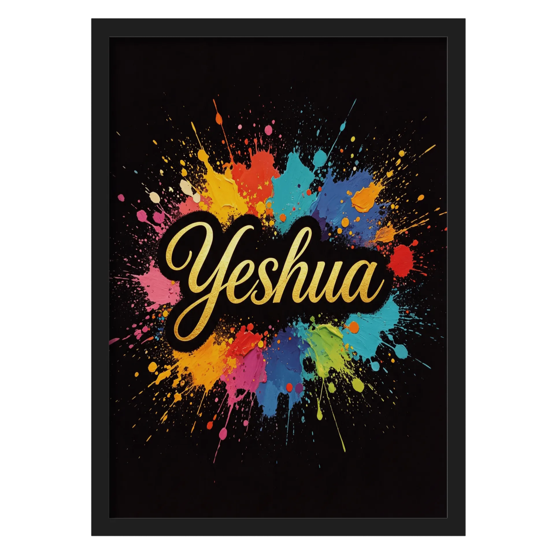 Quadro Yeshuia Estampa Abstrata Cores Vibrantes A3 MDF e - Imagem 1