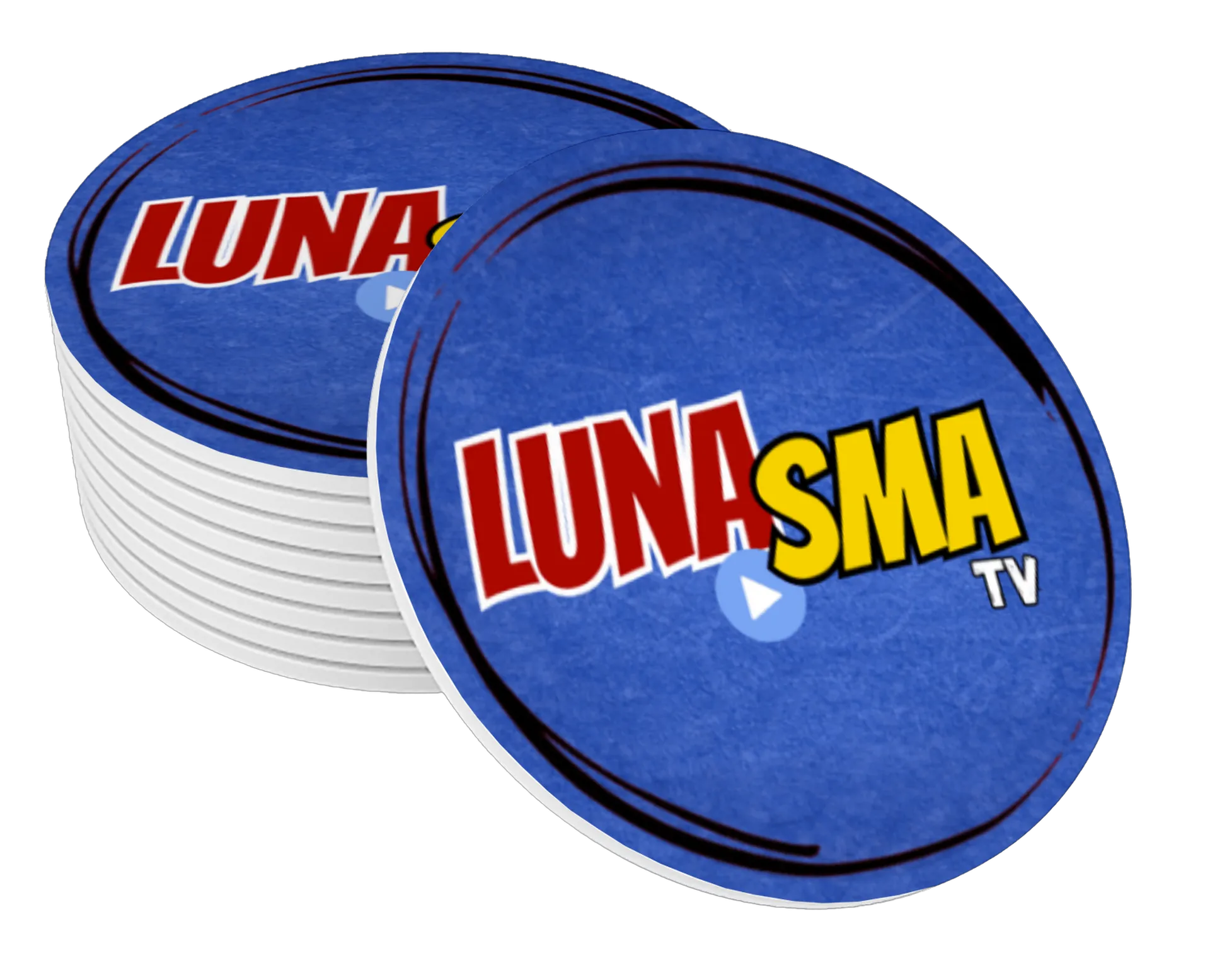 Porta-copo Logo Lunasma TV Tipográfico MDF - Imagem 1