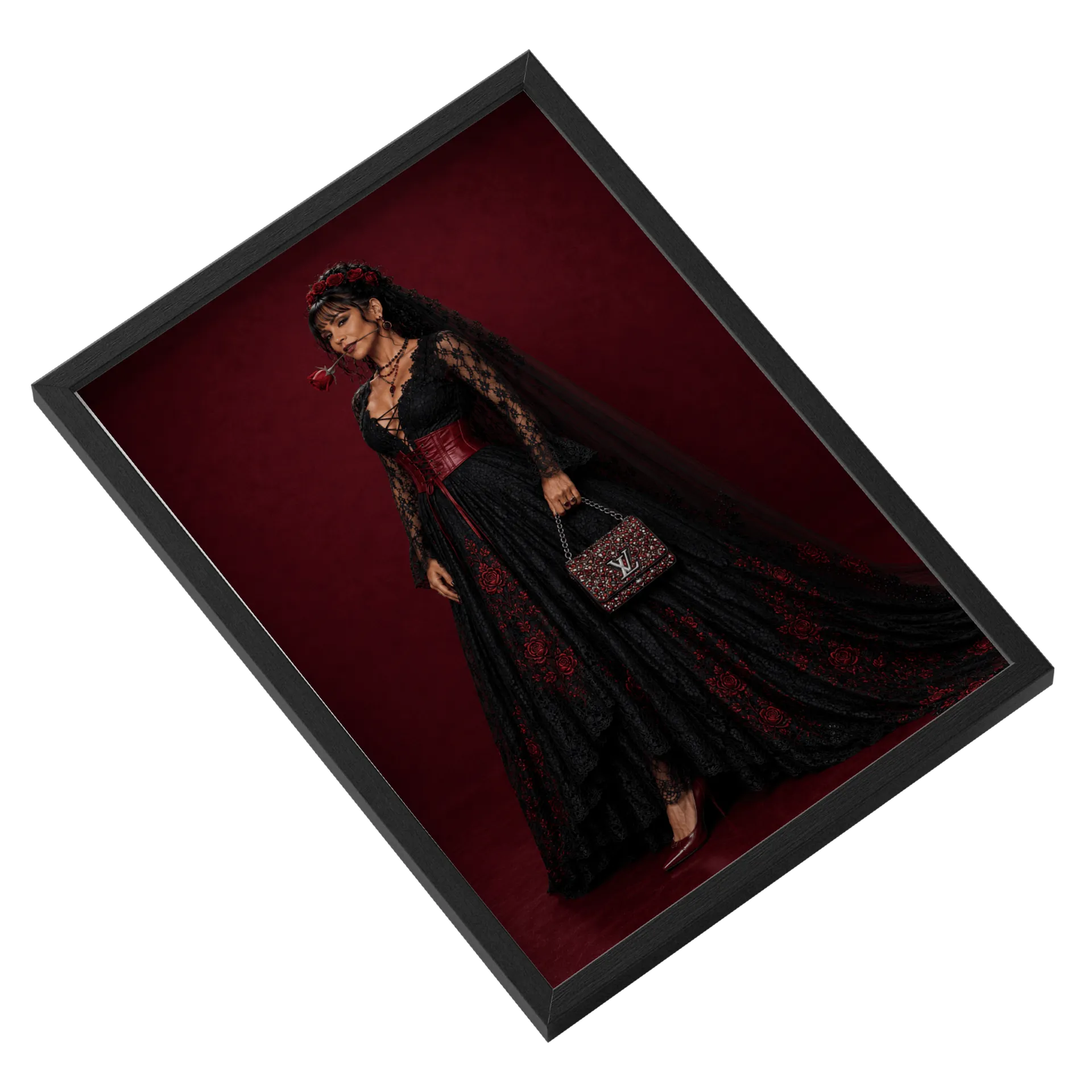 Quadro Eventos Noir Red Queen A3 MDF e Vidro - Imagem 2