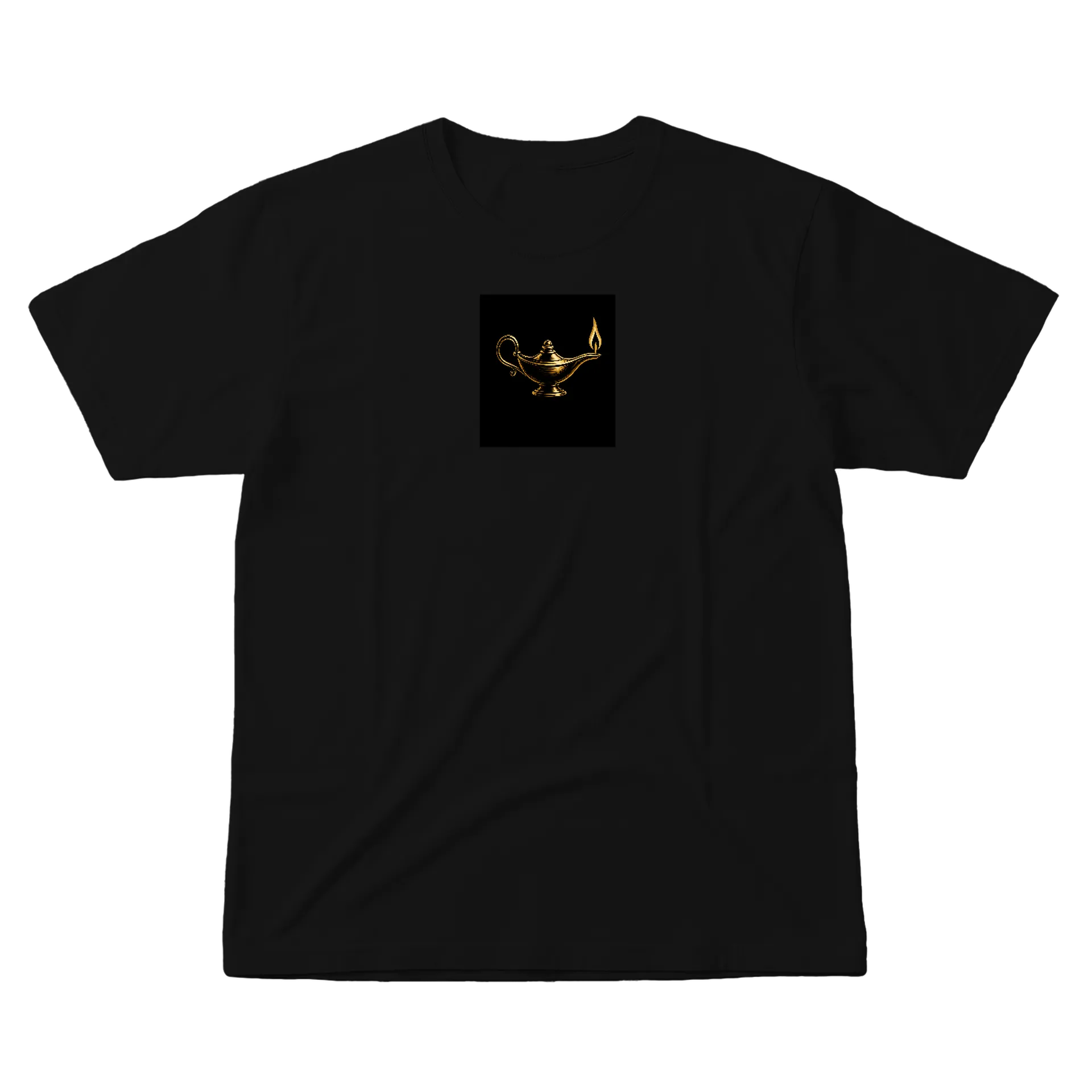 Camiseta Estampa Lampada e Frases 100% Algodão Preto - Imagem 1