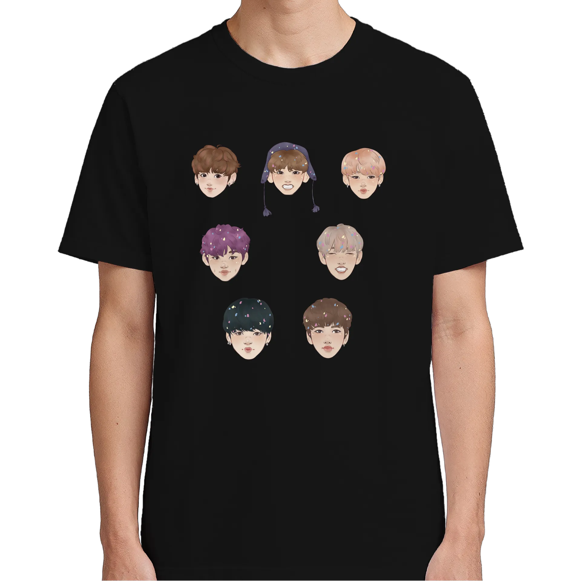Camiseta Estampa BTS Personagens 100% Algodão - Imagem 5