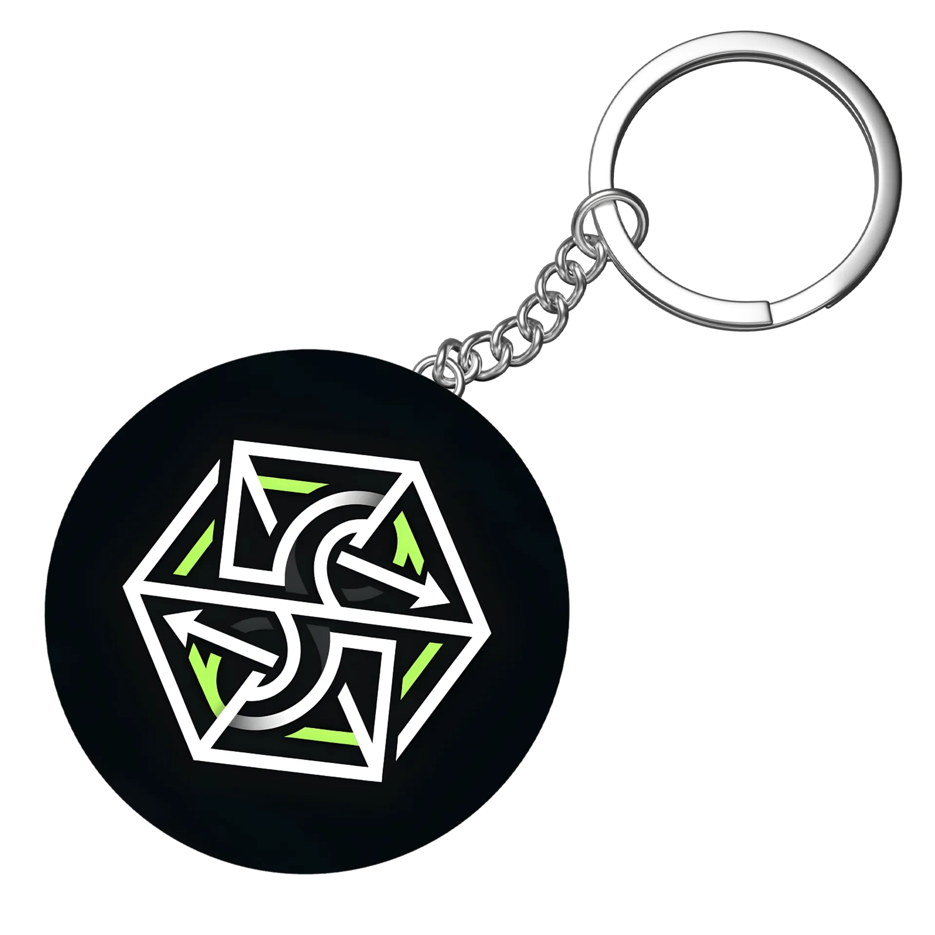 Chaveiro MDF Geometria Neon Estampa - Imagem 3