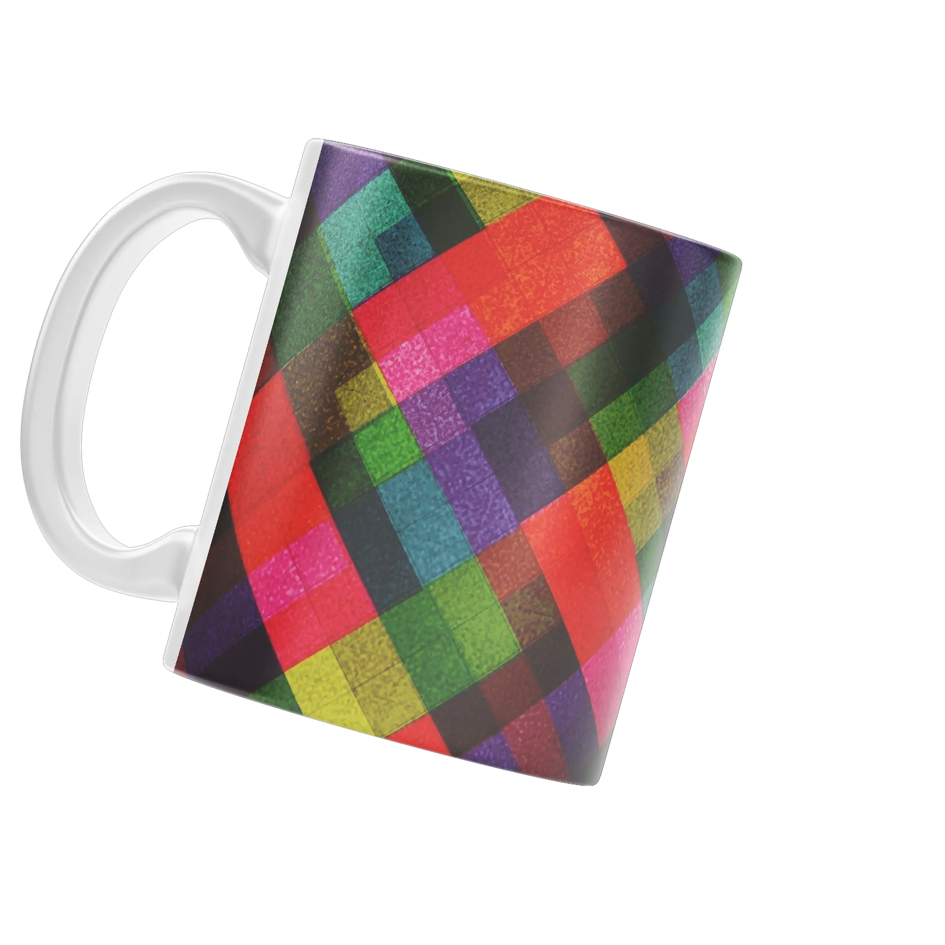 Caneca Porcelana Estampa Colorida Geométrica 325ml - Imagem 3