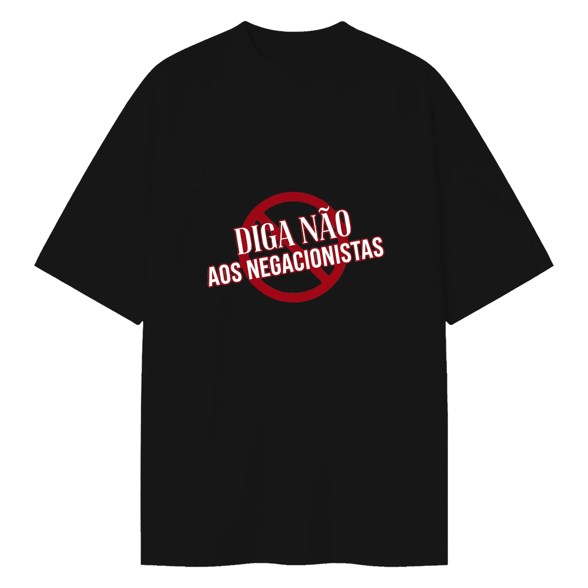 Camiseta Oversized - não aos negacionistas - Imagem 1