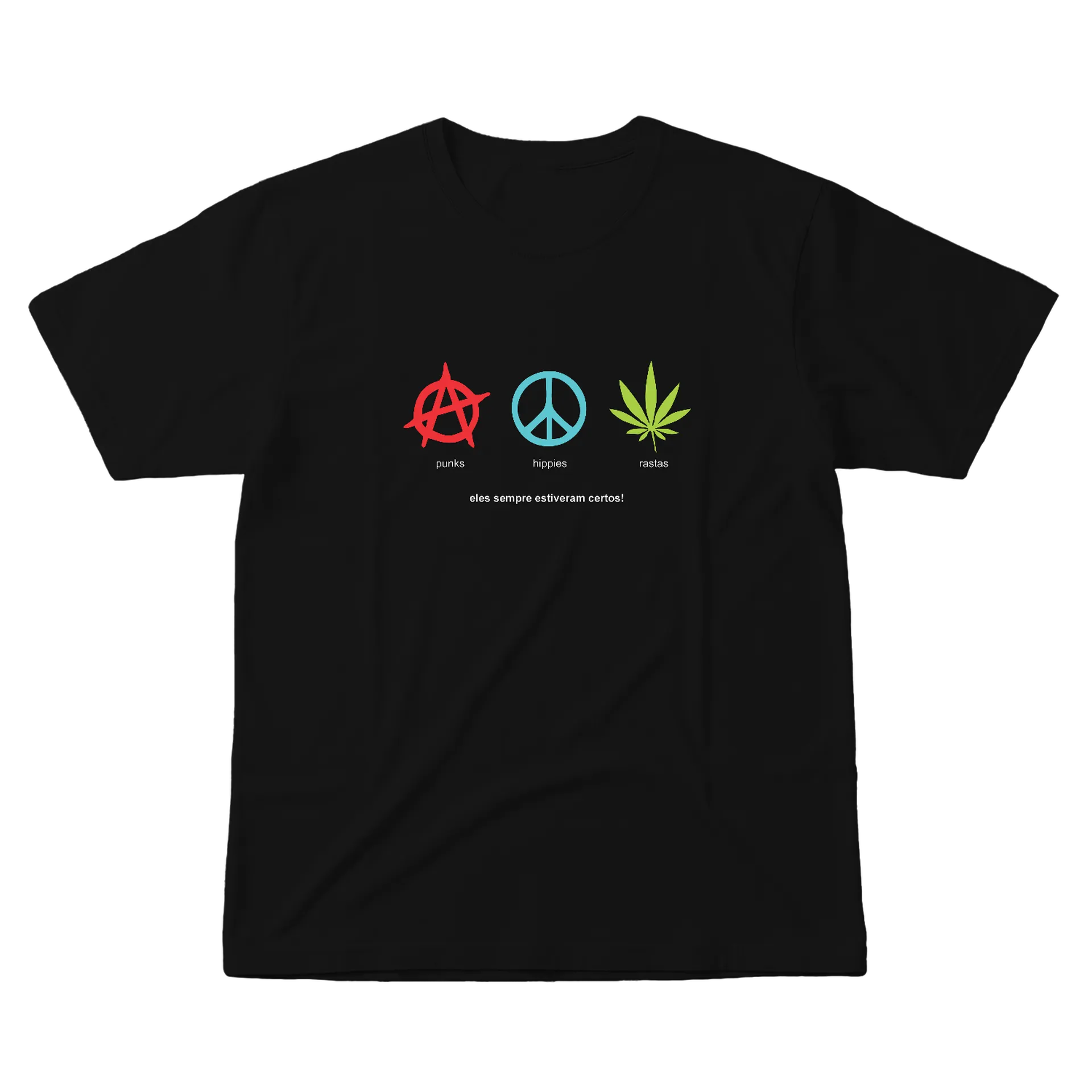 Camiseta Estampa Punks Hippies Rastas 100% Algodão - Imagem 1
