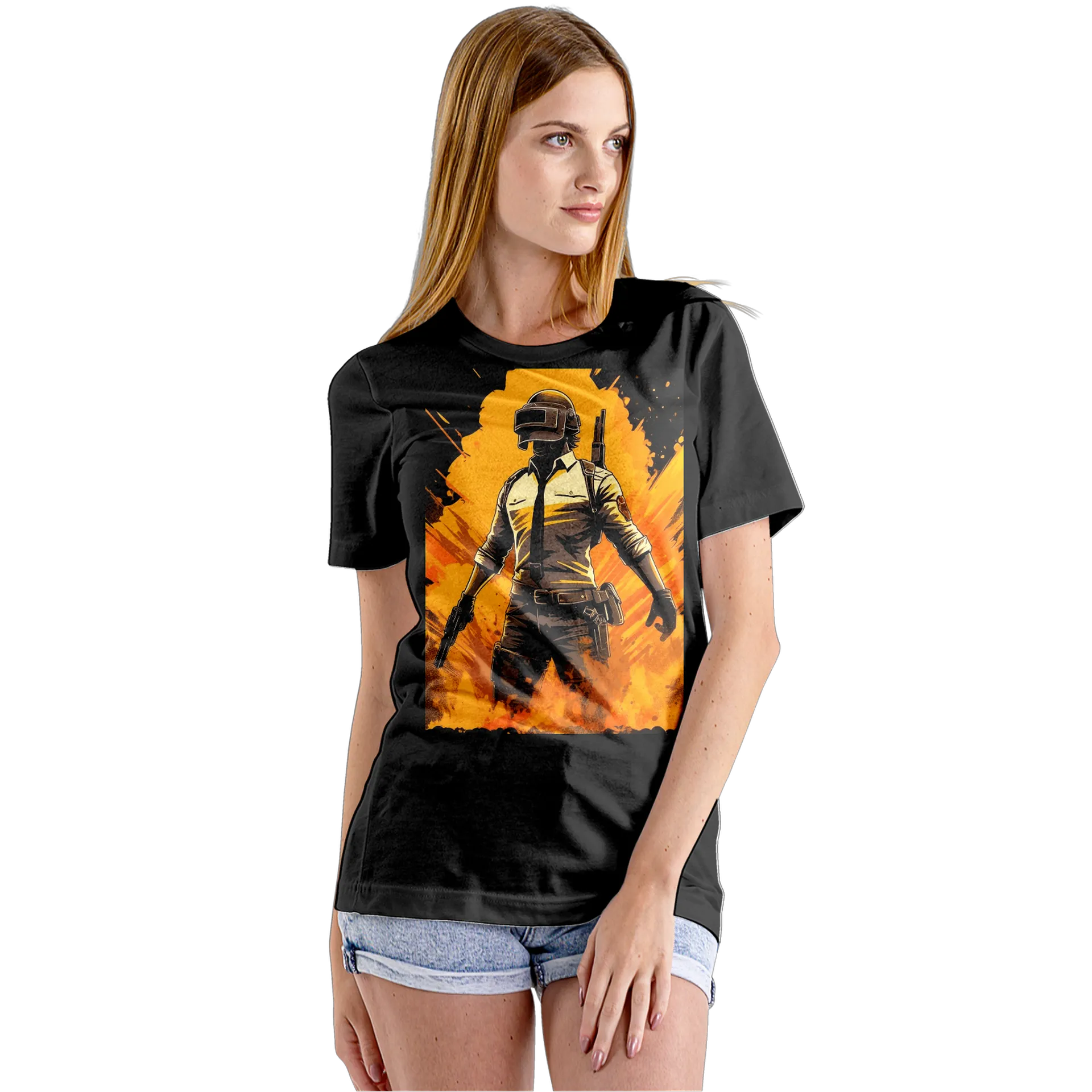 Camiseta Babylook Soldado com Capacete em Estilo Cartoon - Imagem 5