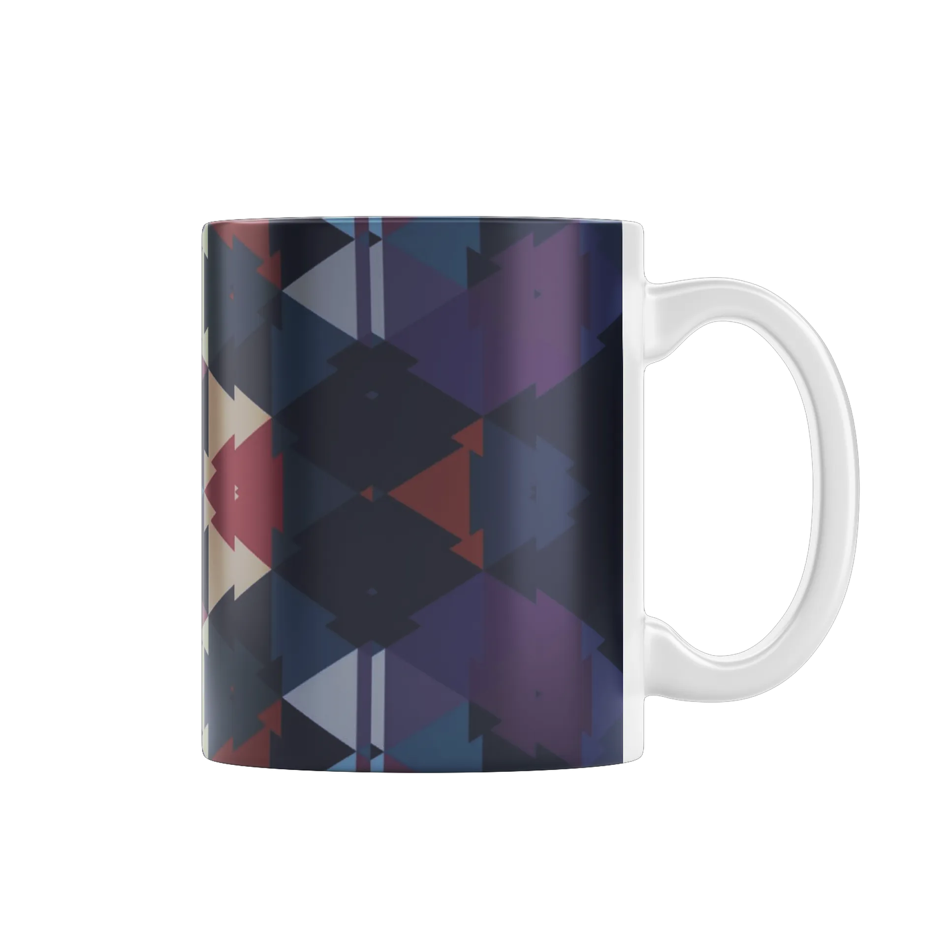 Caneca Estampa Geométrica Ícones Azuis 325ml - Imagem 1
