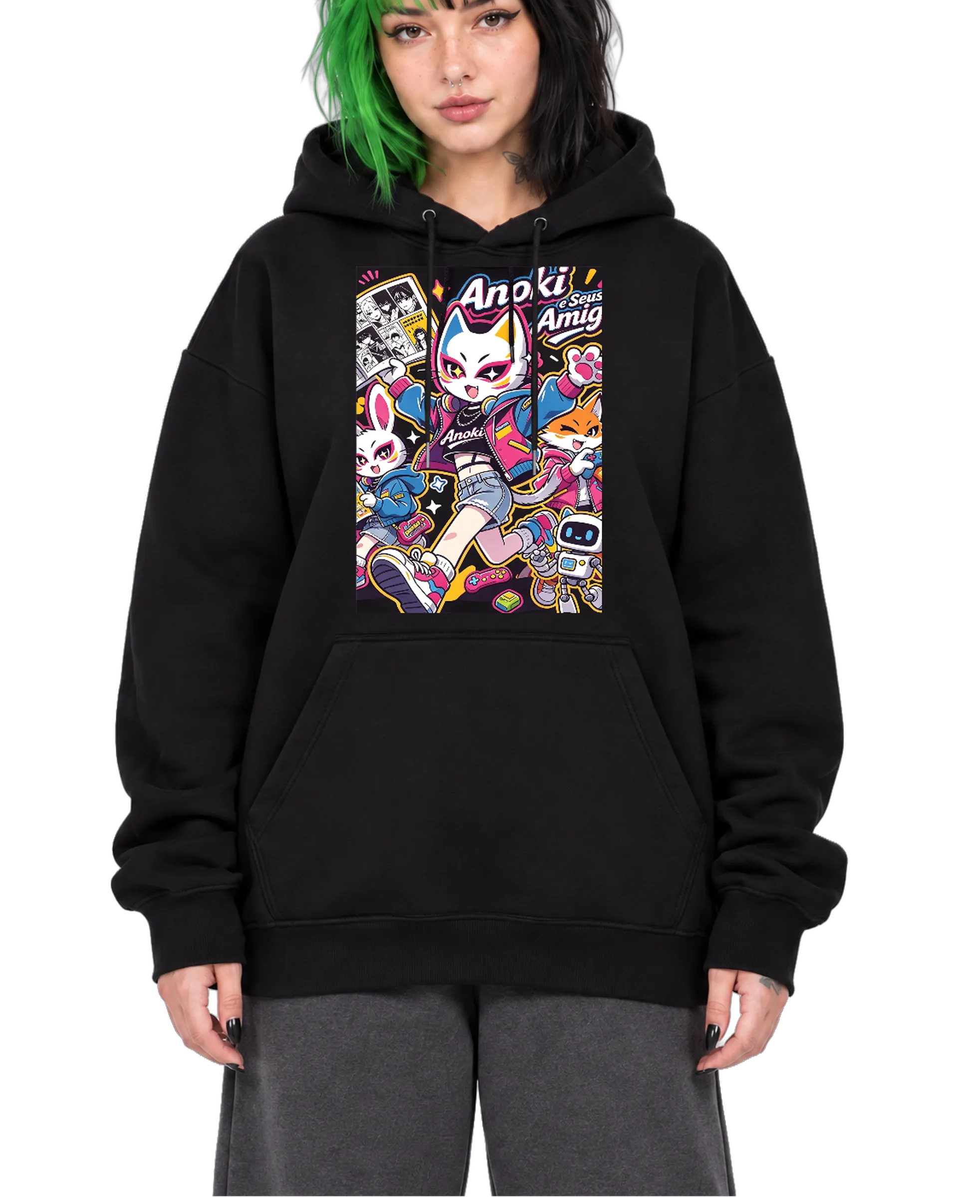 Blusa Moletom Anoki e Seus Amigos Estilo Anime Colorido de anoki — imagem 1 de 6