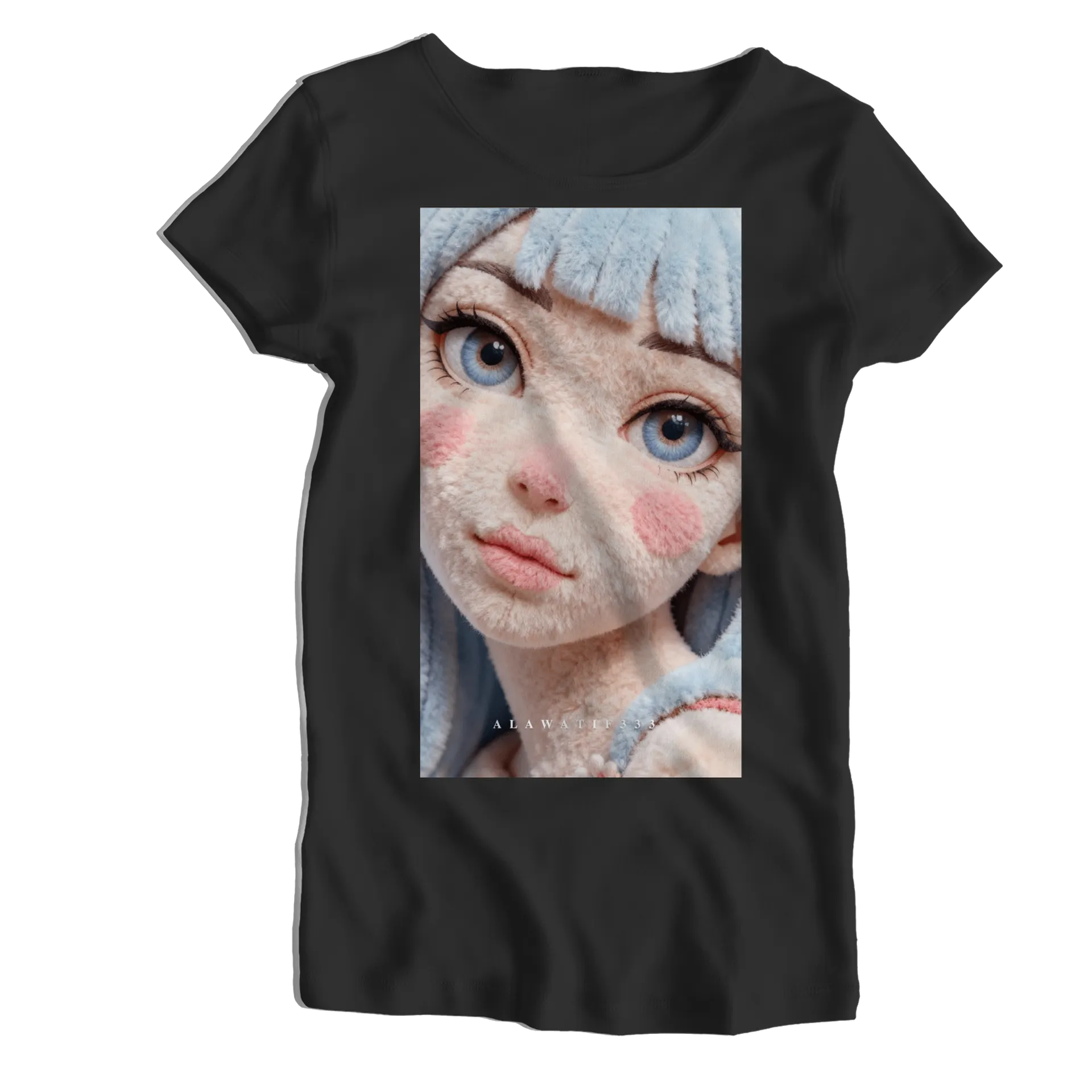 Camiseta Babylook Retrato Realista de Mulher 100% Algodão - Imagem 1