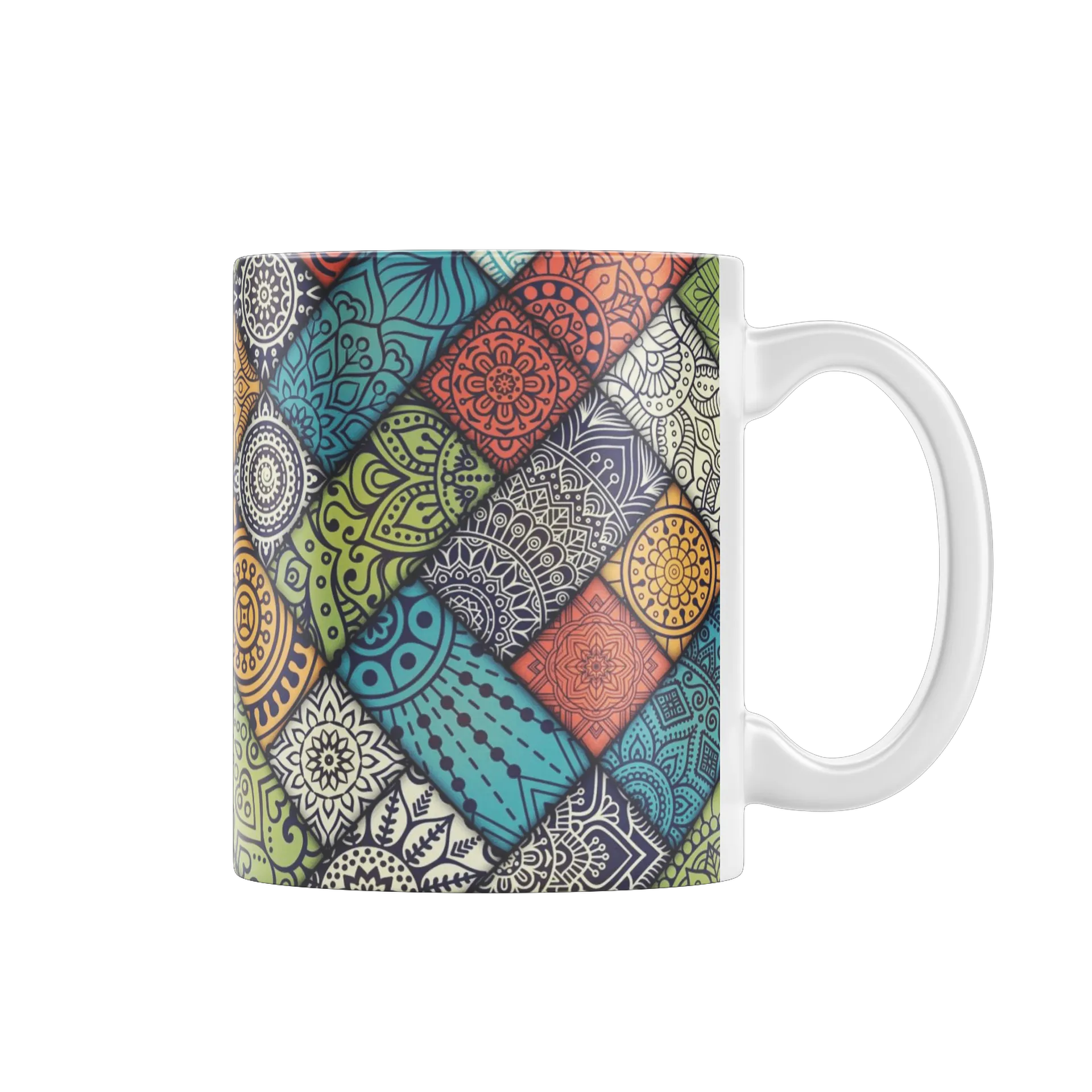 Caneca Estampa Mandala Colorida 325ml - Imagem 1