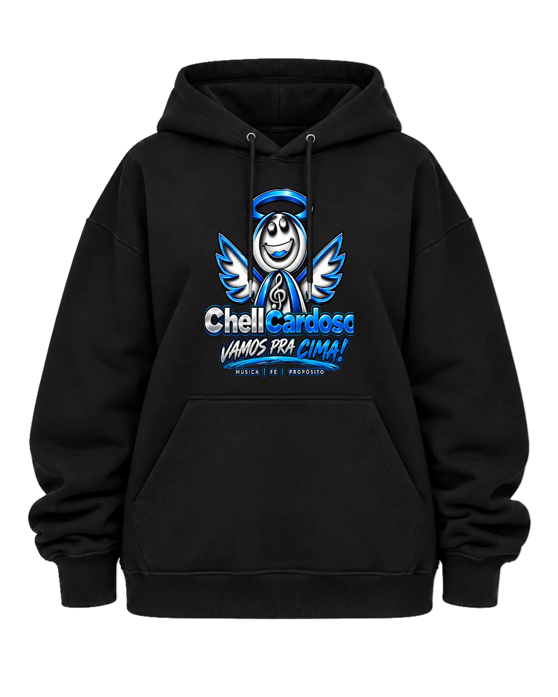 Blusa Moletom Angelical Blue Letra ChellCardboso de Chell Cardoso — imagem 5 de 6