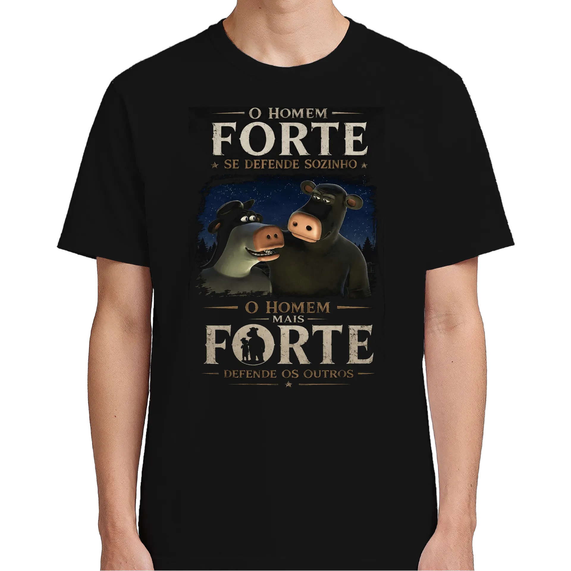 Camiseta Boi Ben 'O Homem Forte se Defende Sozinho...' - Imagem 5