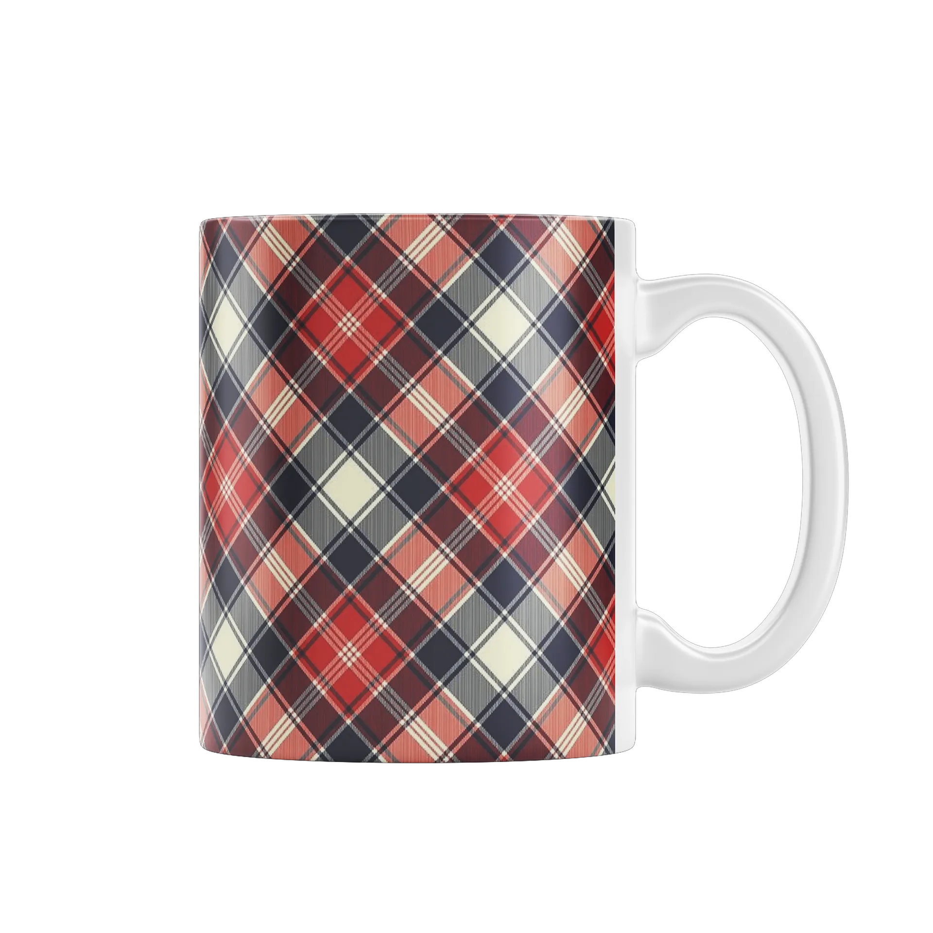 Caneca Estampa Xadrez Vermelho Branco 325ml - Imagem 1